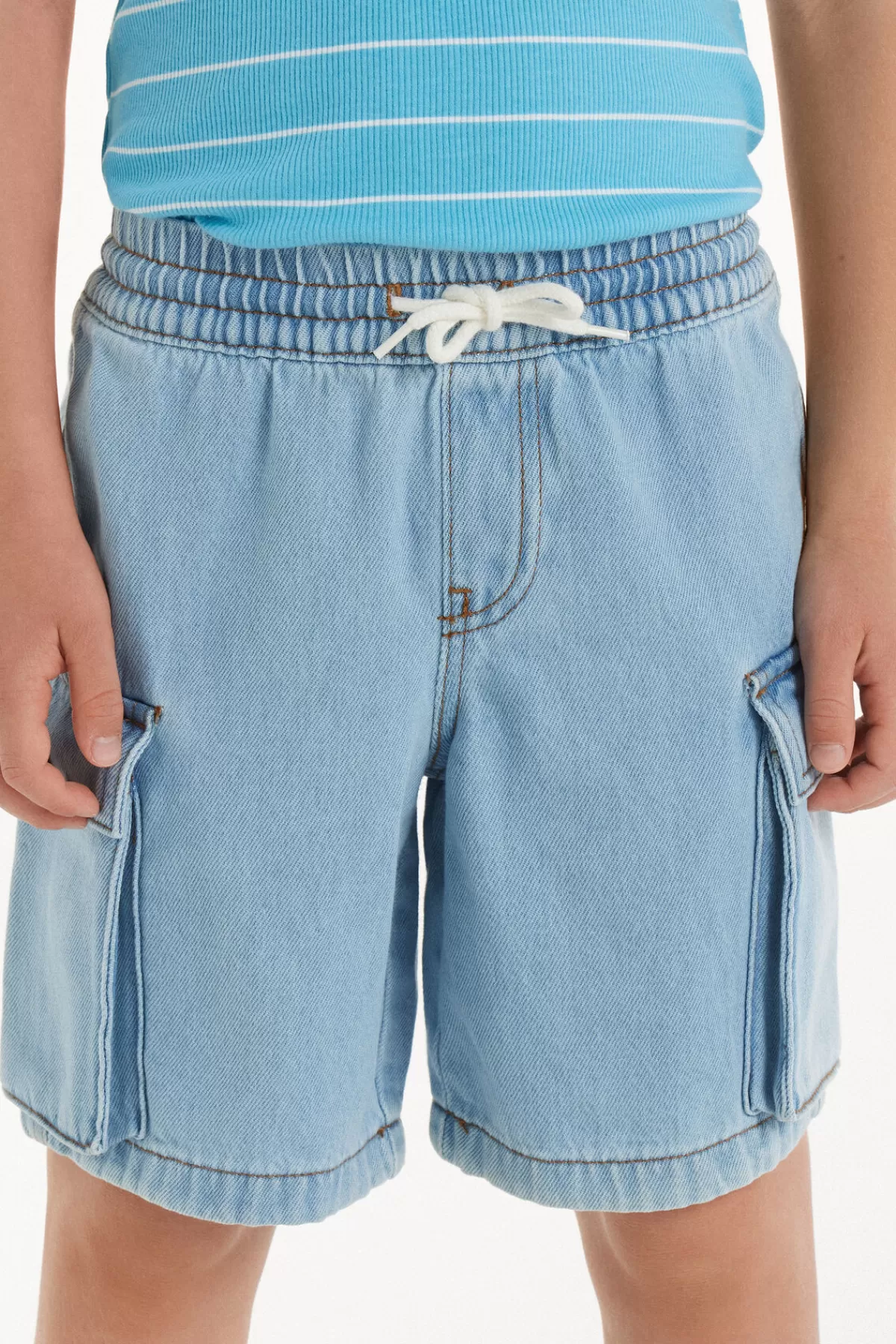 Jeans Cargo Regolabili per Ragazzini Tezenis - Vita Elasticizzata e Tasche Multiuso