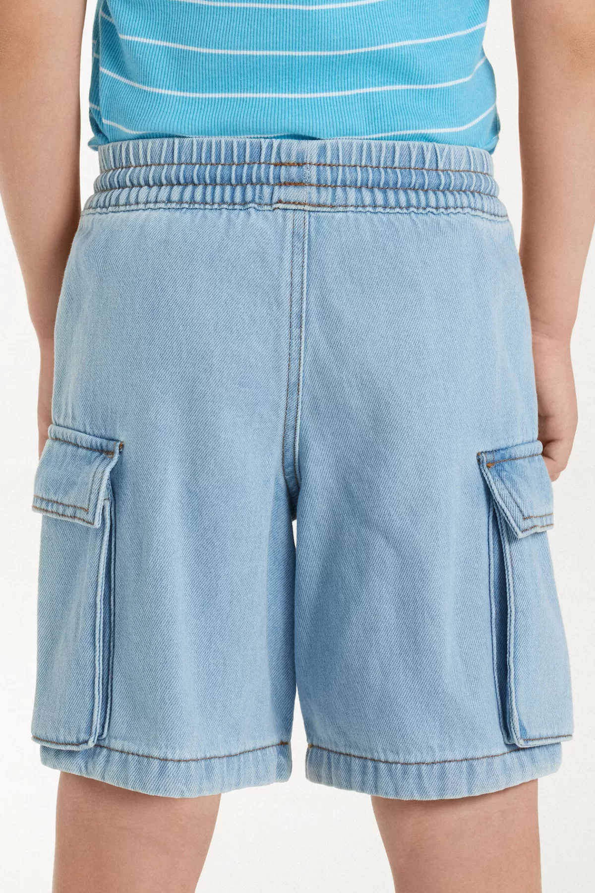 Jeans Cargo Regolabili per Ragazzini Tezenis - Vita Elasticizzata e Tasche Multiuso