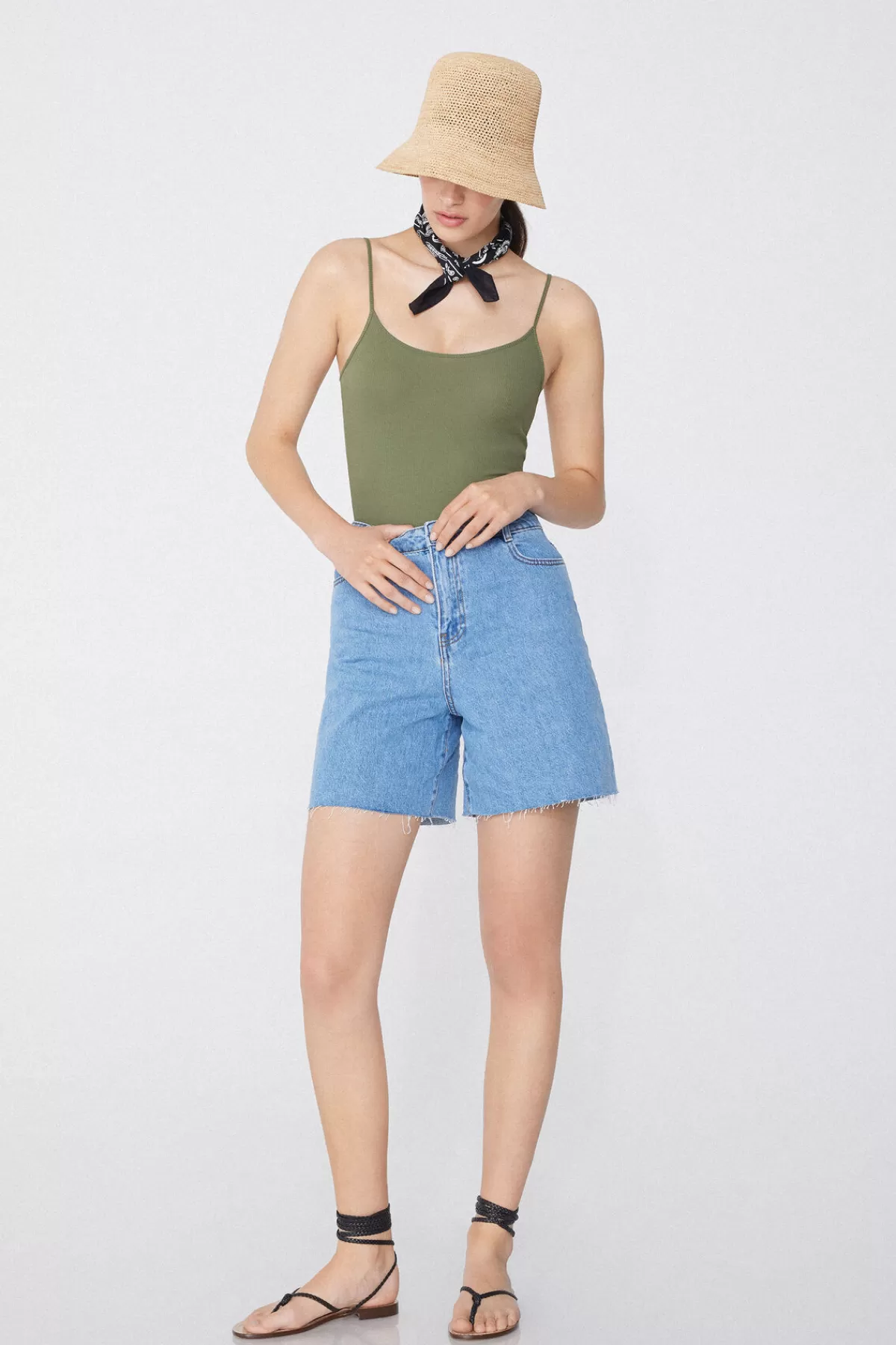 Tezenis Canotta Donna con Spalline Sottili - Cotone Elasticizzato a Righe Morbido per Tutto il Giorno