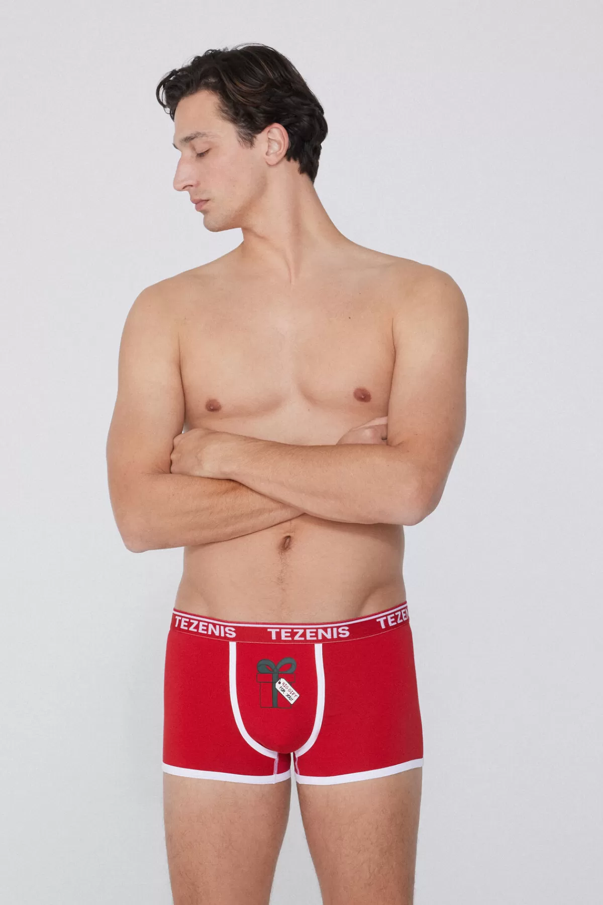 Mutande Comfort Uomo in Puro Cotone - Dettaglio Logo Festivo, Regalo Perfetto per il Natale by Tezenis