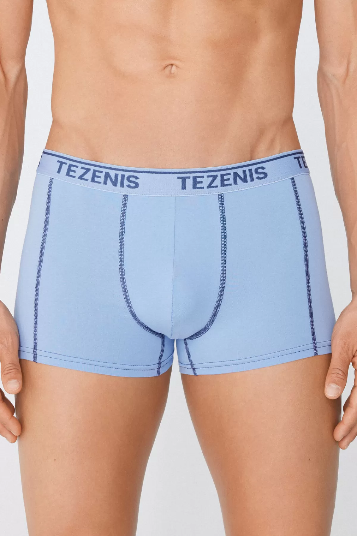 Boxer Uomo Tezenis in Puro Cotone con Finiture Contrastanti e Logo Ricamato