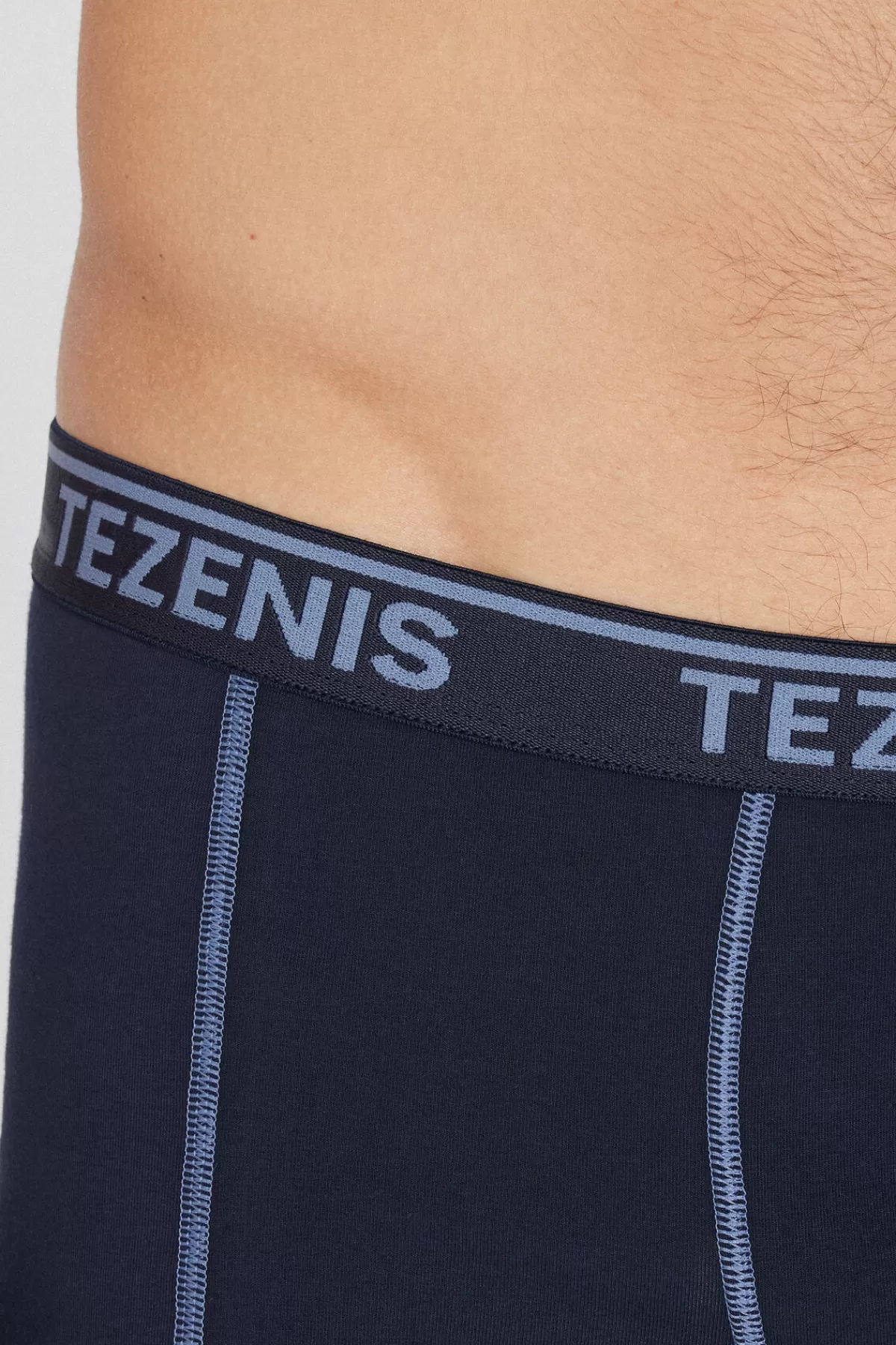 Boxer Uomo Tezenis in Cotone con Cuciture Decorative e Logo in Rilievo