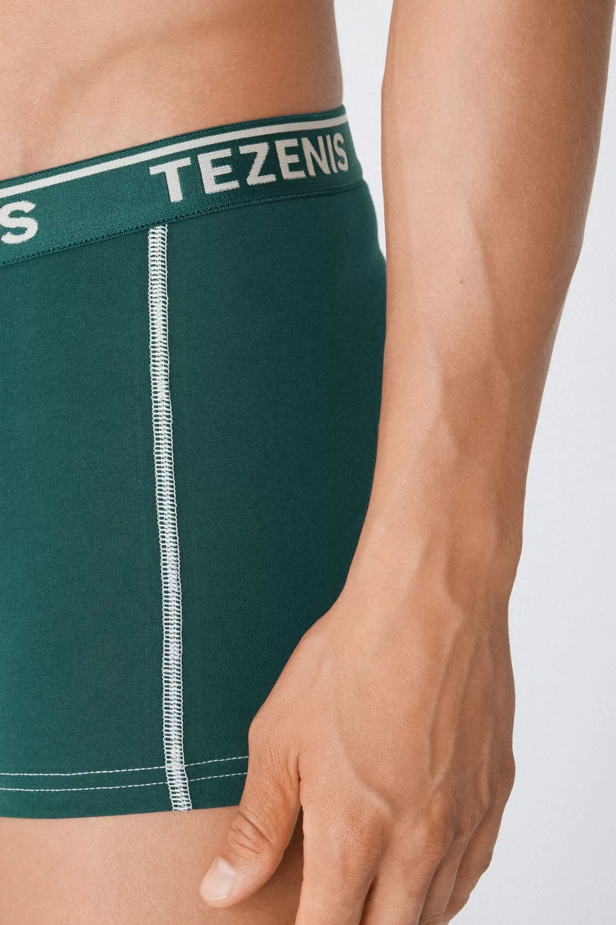 Slip Uomo Comodi in Puro Cotone con Cuciture Decorativa e Logo Ricamato Tezenis - Intimo Modellante a Contrasto