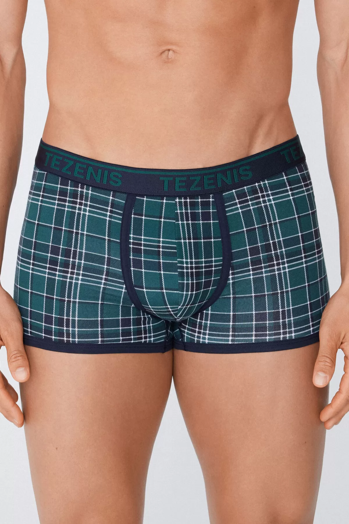 Boxer Uomo in Morbido Cotone Stampato con Dettaglio Bordi Contrastanti e Logo Ricamato - Tezenis