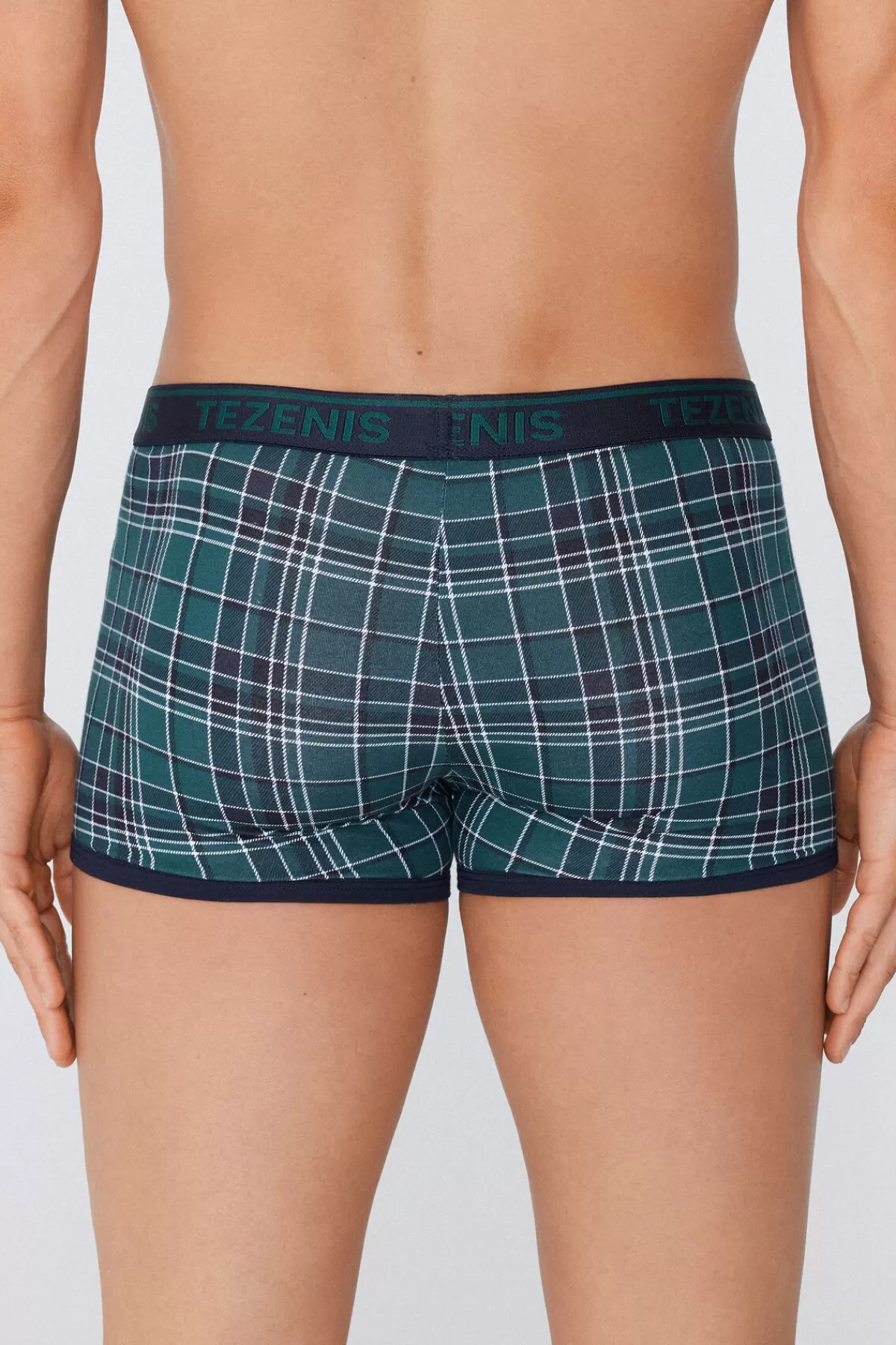 Boxer Uomo in Morbido Cotone Stampato con Dettaglio Bordi Contrastanti e Logo Ricamato - Tezenis