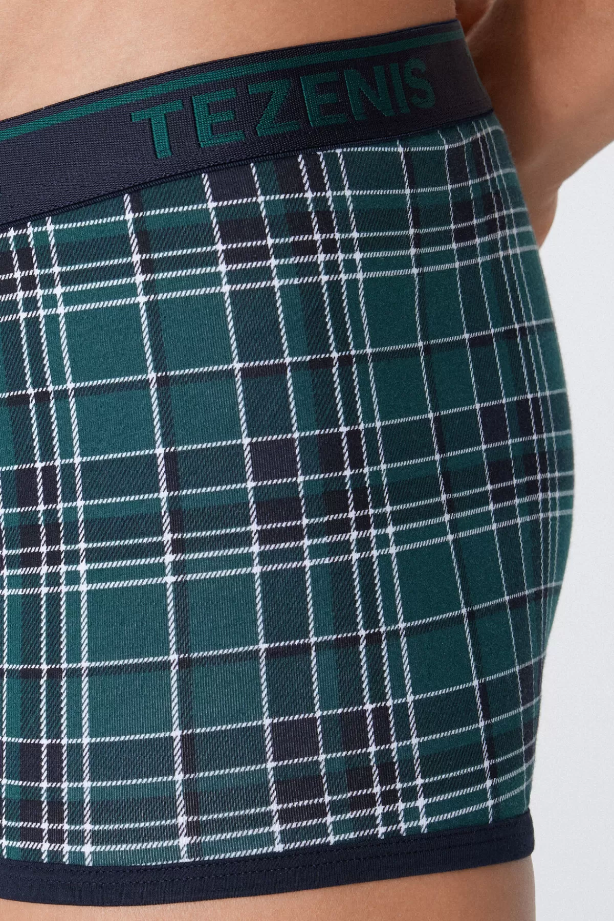 Boxer Uomo in Morbido Cotone Stampato con Dettaglio Bordi Contrastanti e Logo Ricamato - Tezenis
