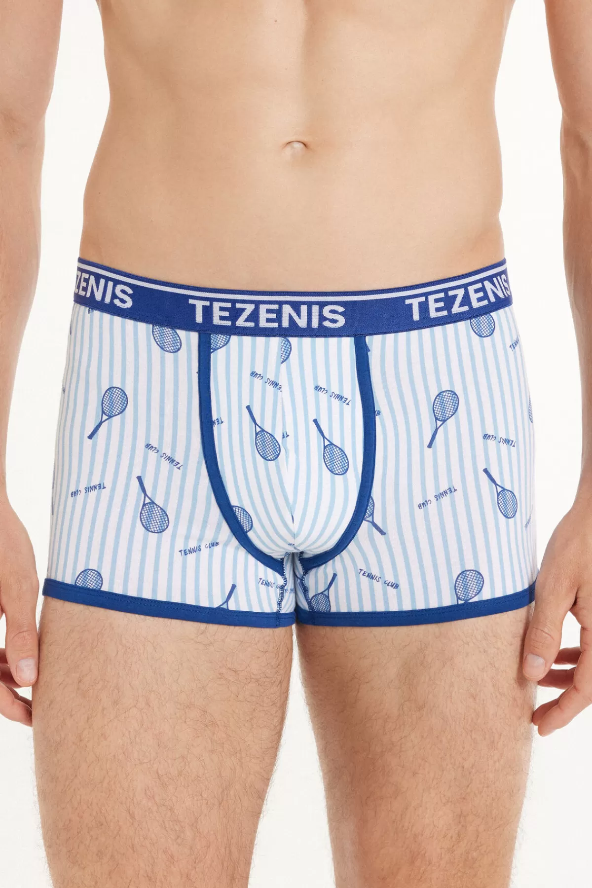 Boxer Uomo Tezenis in Cotone Puro con Rifiniture Contrastanti e Logo Ricamato - Intimo Comodo con Design Moderno