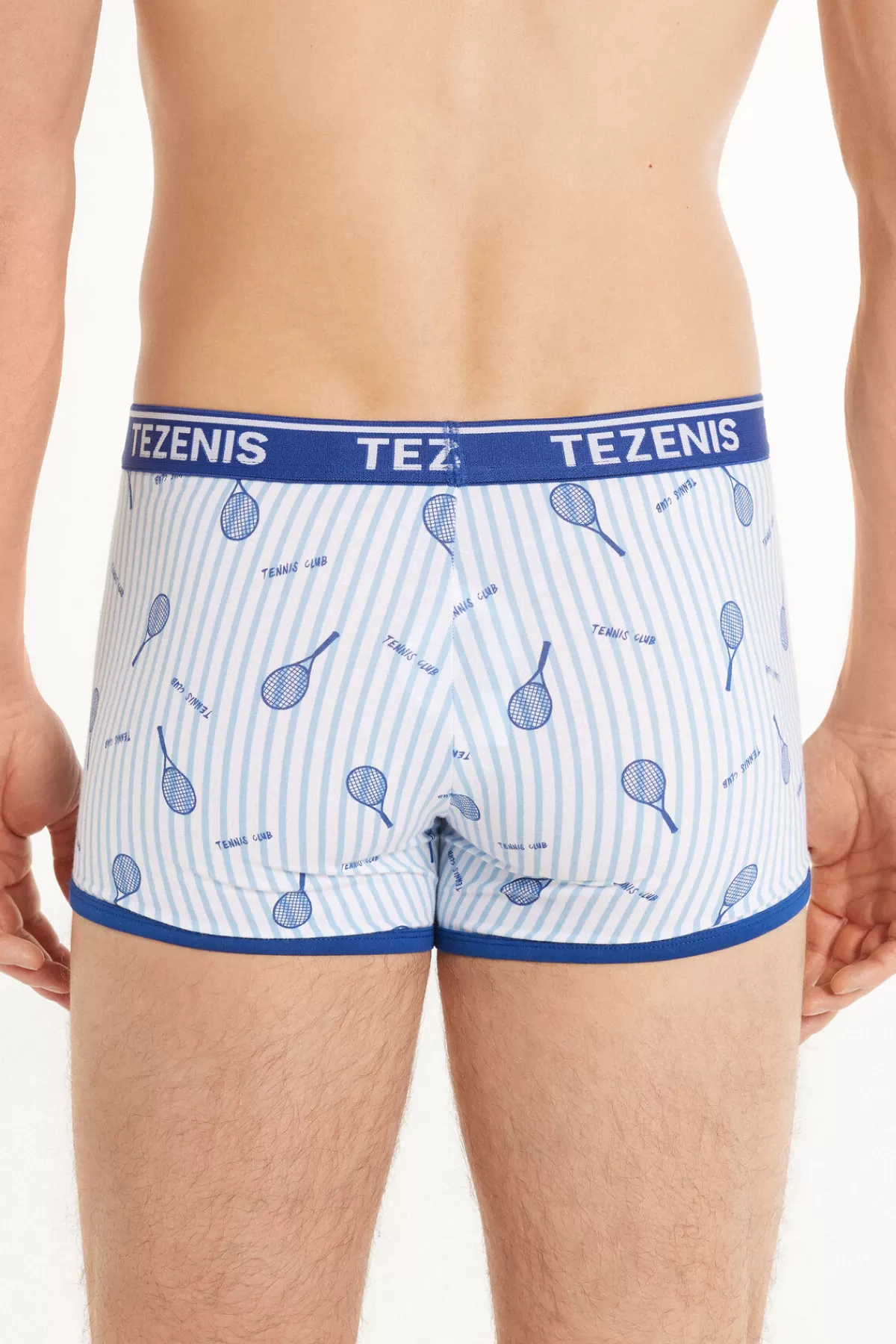 Boxer Uomo Tezenis in Cotone Puro con Rifiniture Contrastanti e Logo Ricamato - Intimo Comodo con Design Moderno