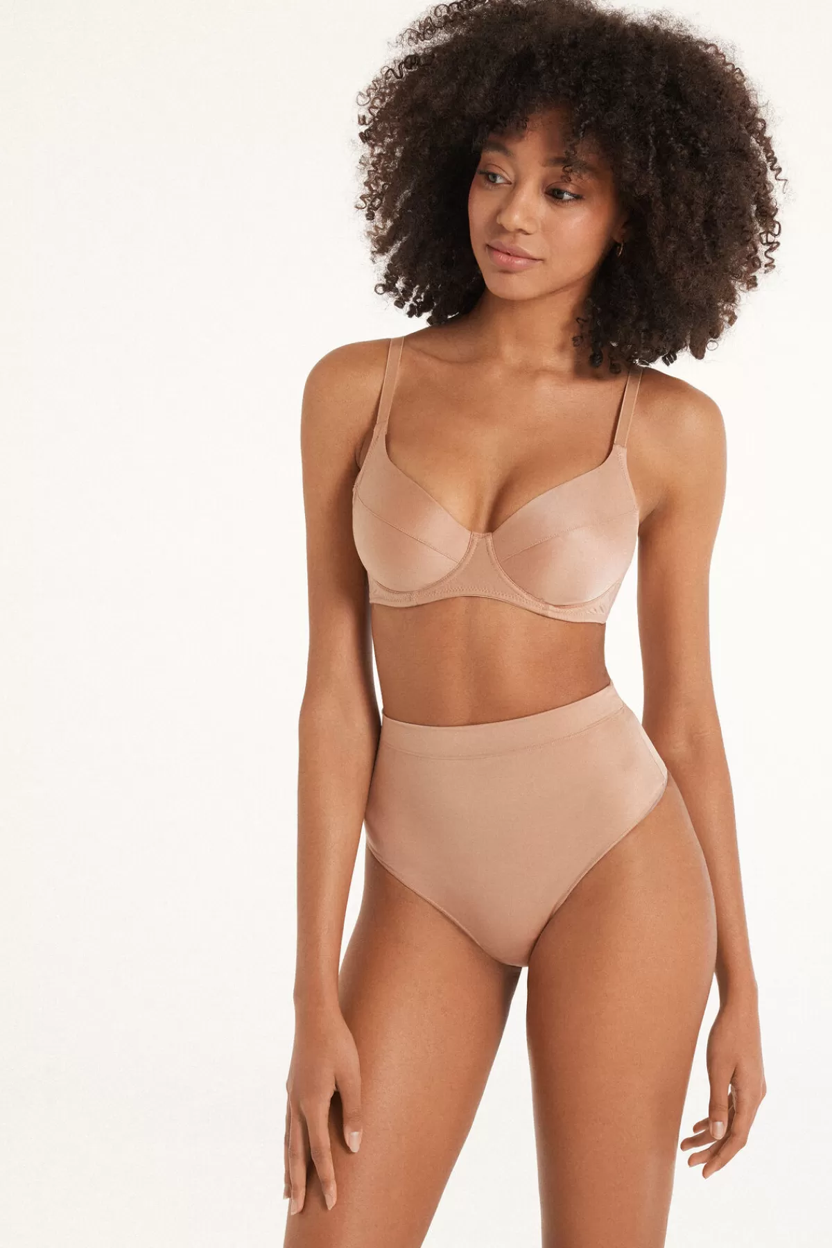 Intimo Modellante Ultraleggero Tezenis Donna - Reggicalza Alto con Design Brasiliano 

（，。