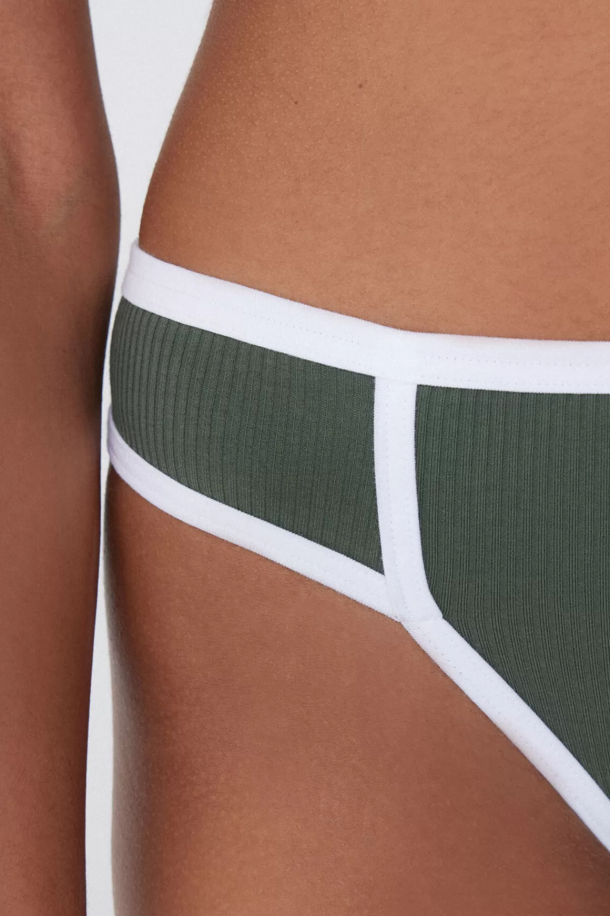 Brasiliano Maglietta in Puro Cotone con Bordi in Costina - Stampa Vivace Tezenis Donna 

（：，