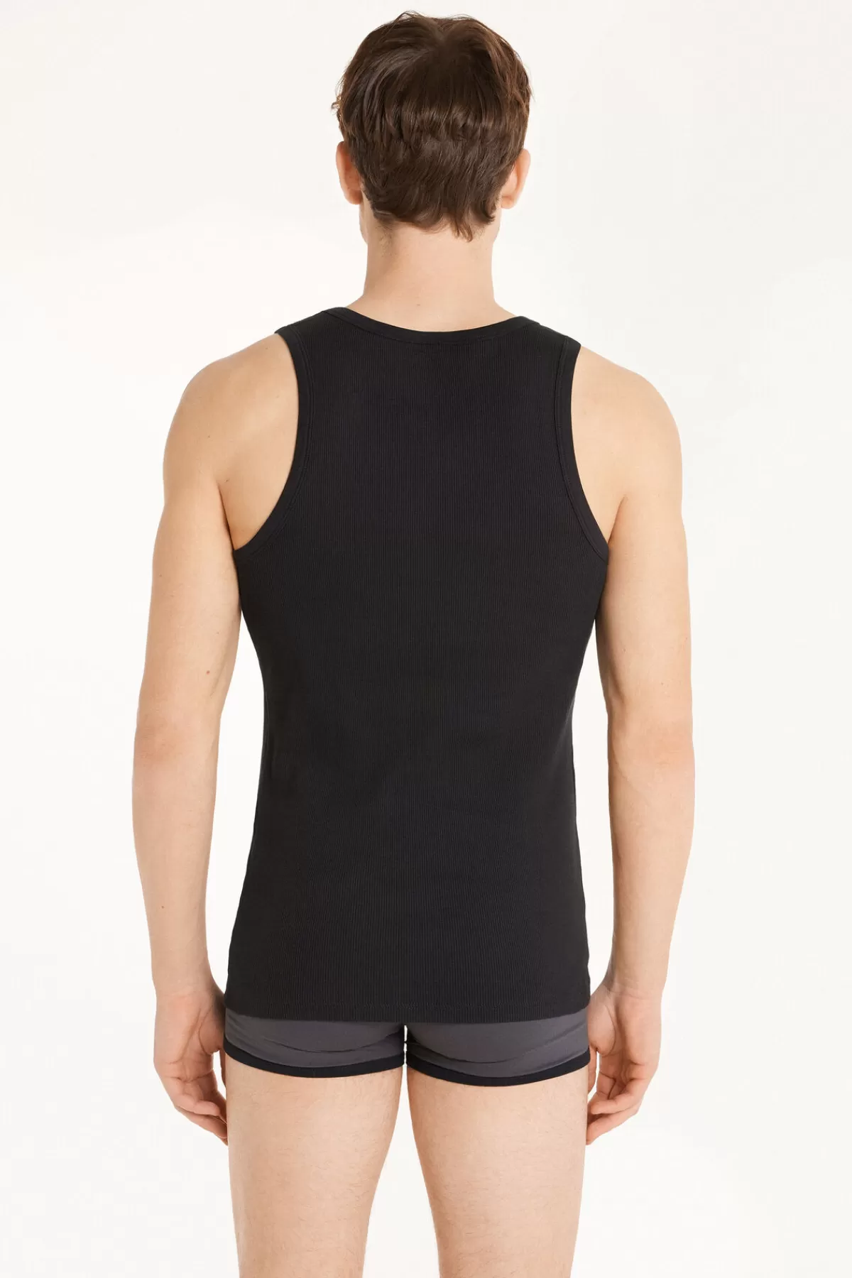 Tezenis Maglia Senza Maniche Uomo con Scollo a Righe in Cotone - Confortevole e Traspirante per Stagioni Calde