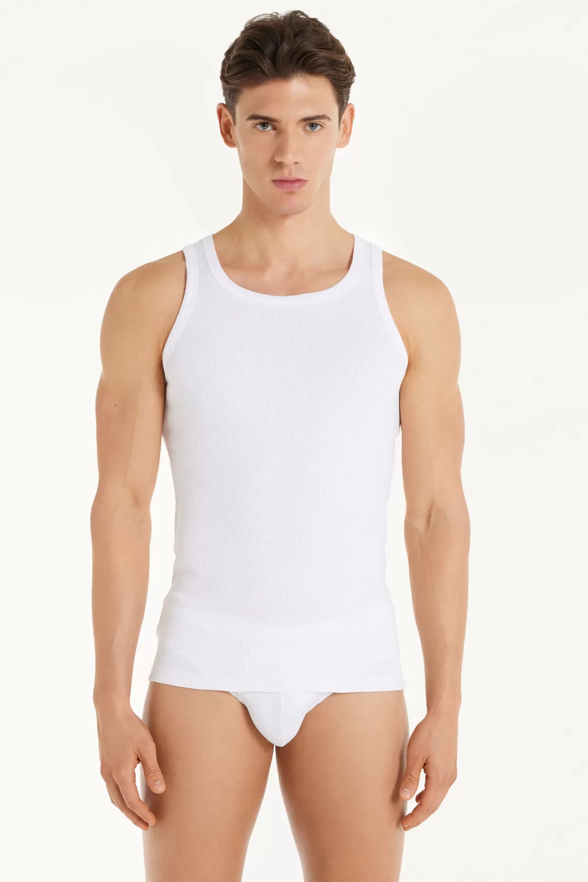 Tezenis Canotta Rigata Uomo in Puro Cotone - Tessuto Morbido e Traspirante per Estate 

（：、、（costine→rigata）、，，。，SEO）