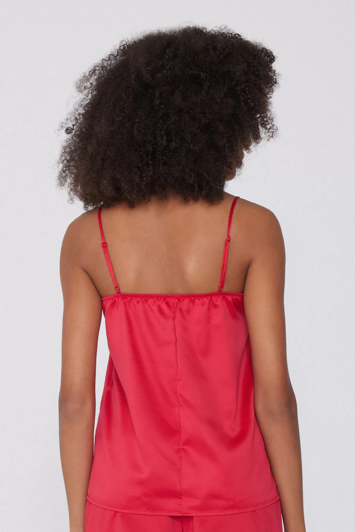 Tezenis Top Senza Maniche con Spalline Sottilissime - Intimo Femminile in Seta Morbida e Ricami di Pizzo