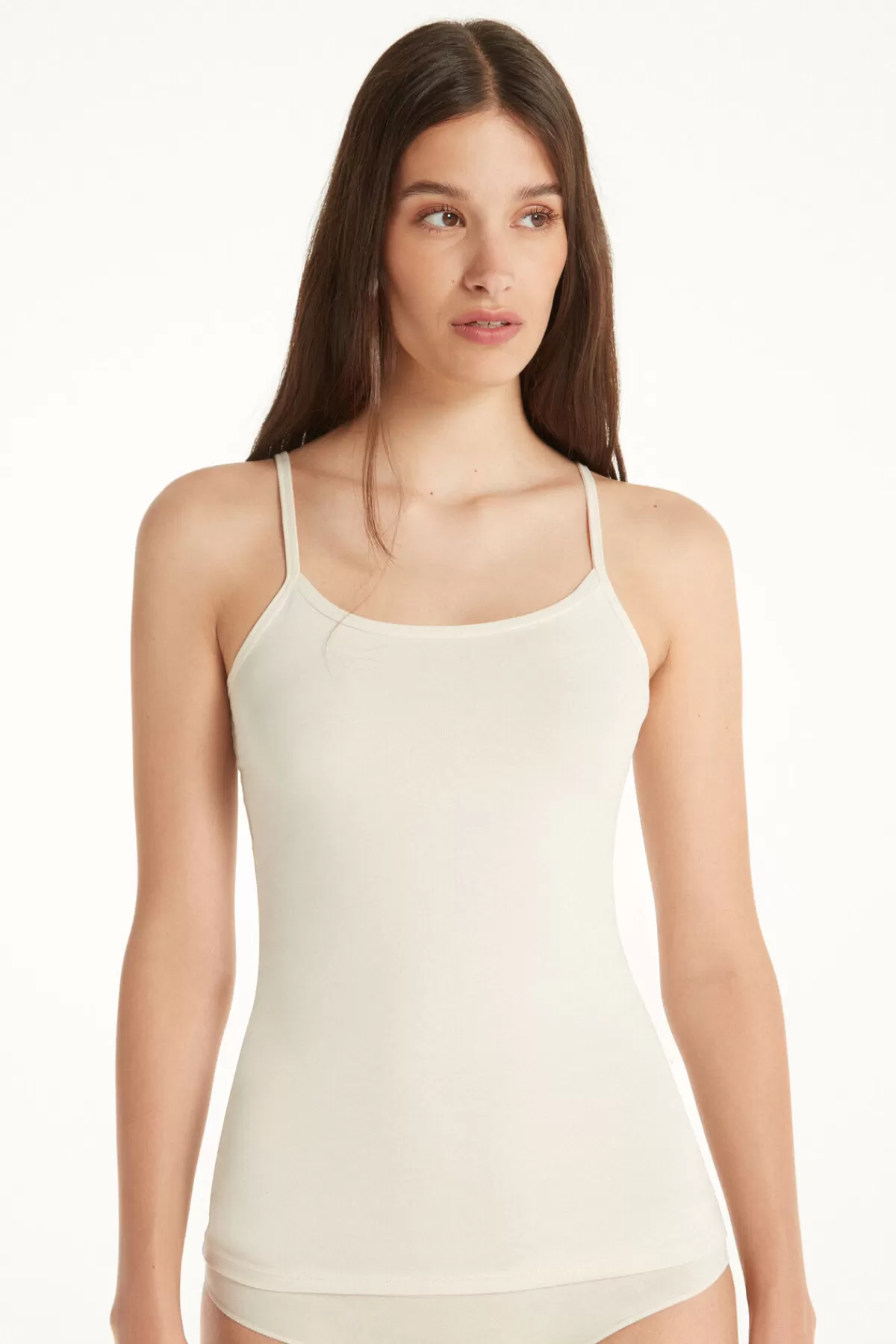 Tezenis Top Senza Maniche in Tessuto Elasticizzato Nero Essenziale - Scollo Rotondo Confortevole per Donna