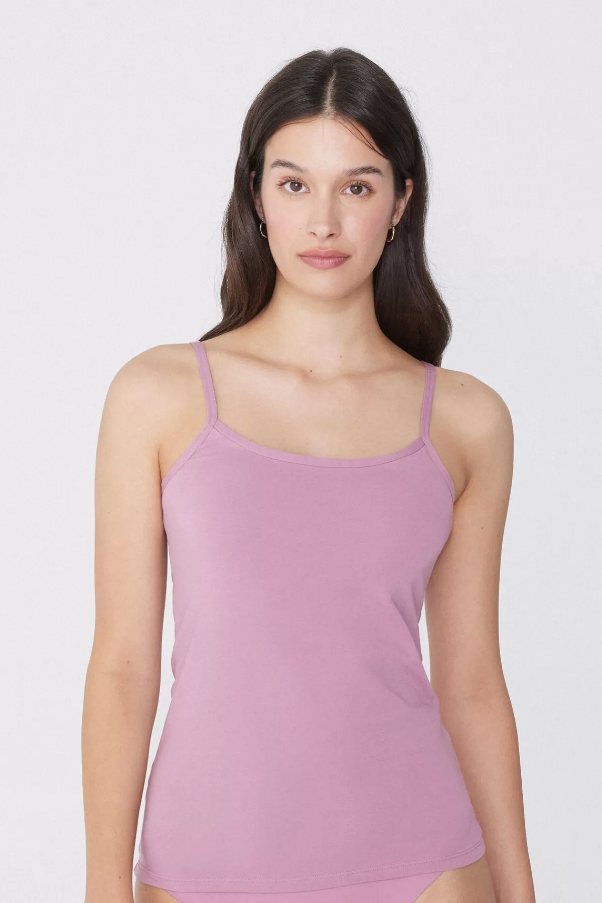 Canotta Donna in Tessuto Elasticizzato - Scollo Tondo e Morbido Cotone per Comfort Giornaliero