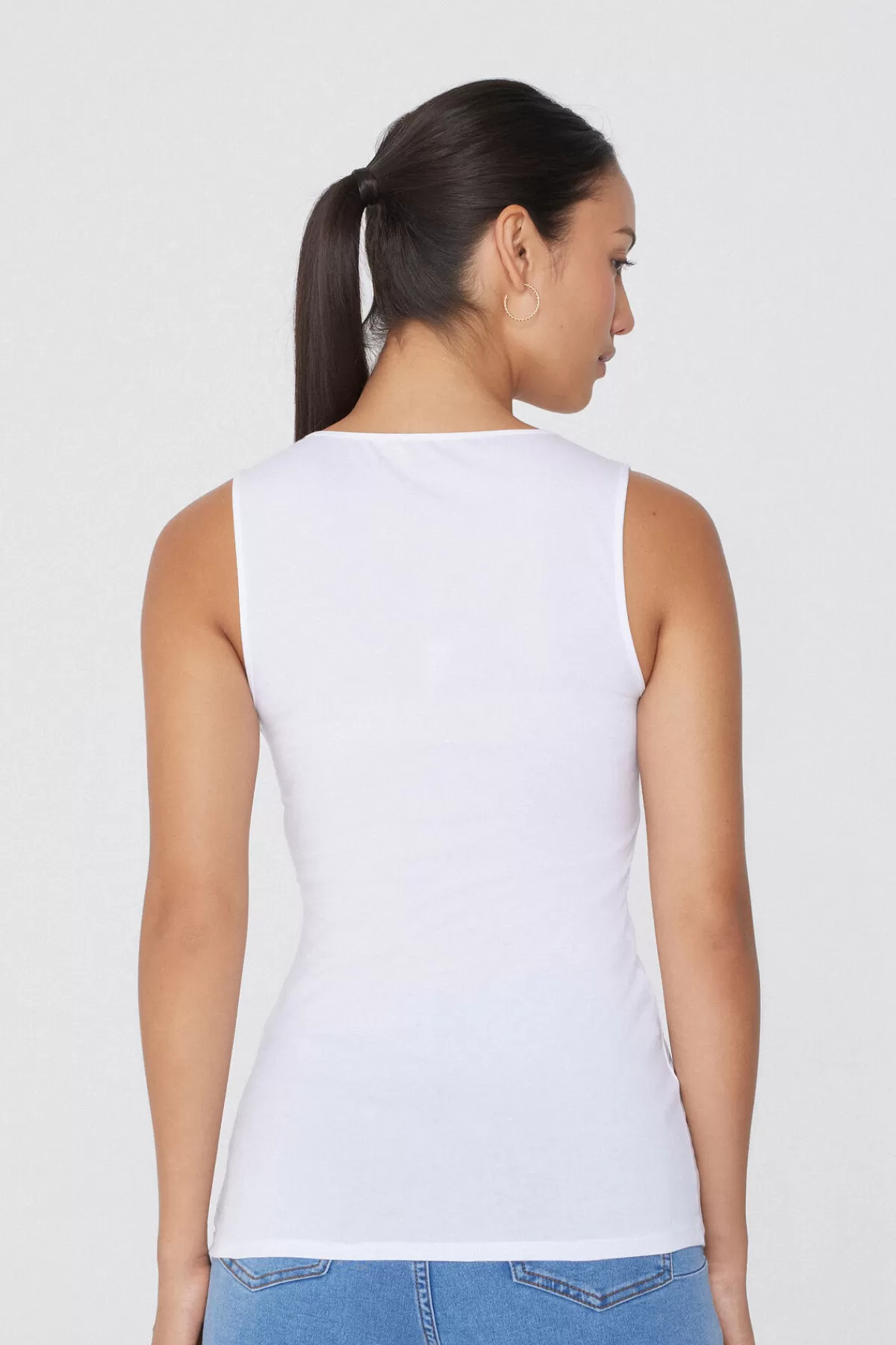 Tezenis Top Senza Maniche Donna in Morbido Cotone - Scollatura Ampia e Design Confortevole