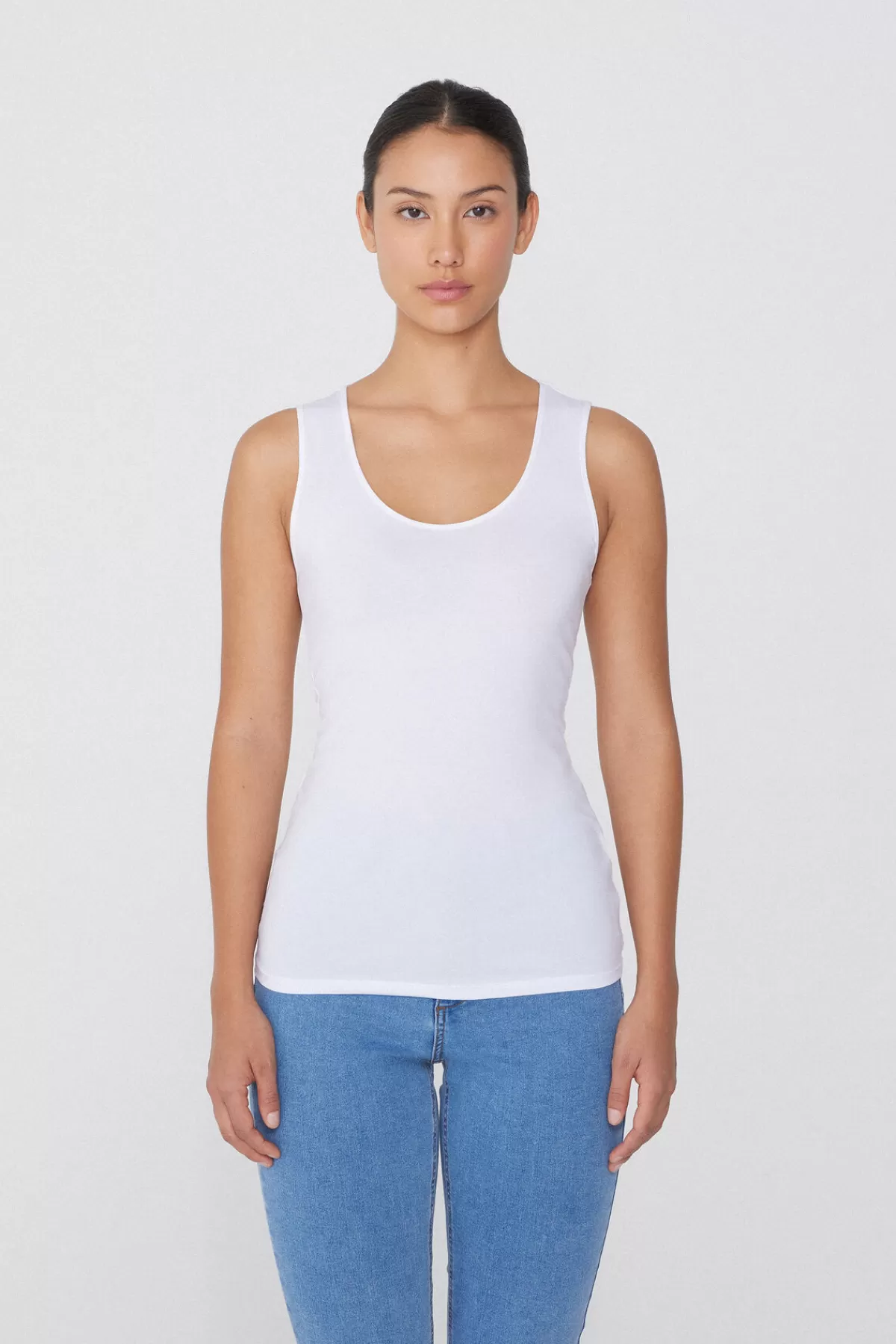 Tezenis Top Senza Maniche Donna in Morbido Cotone - Scollatura Ampia e Design Confortevole