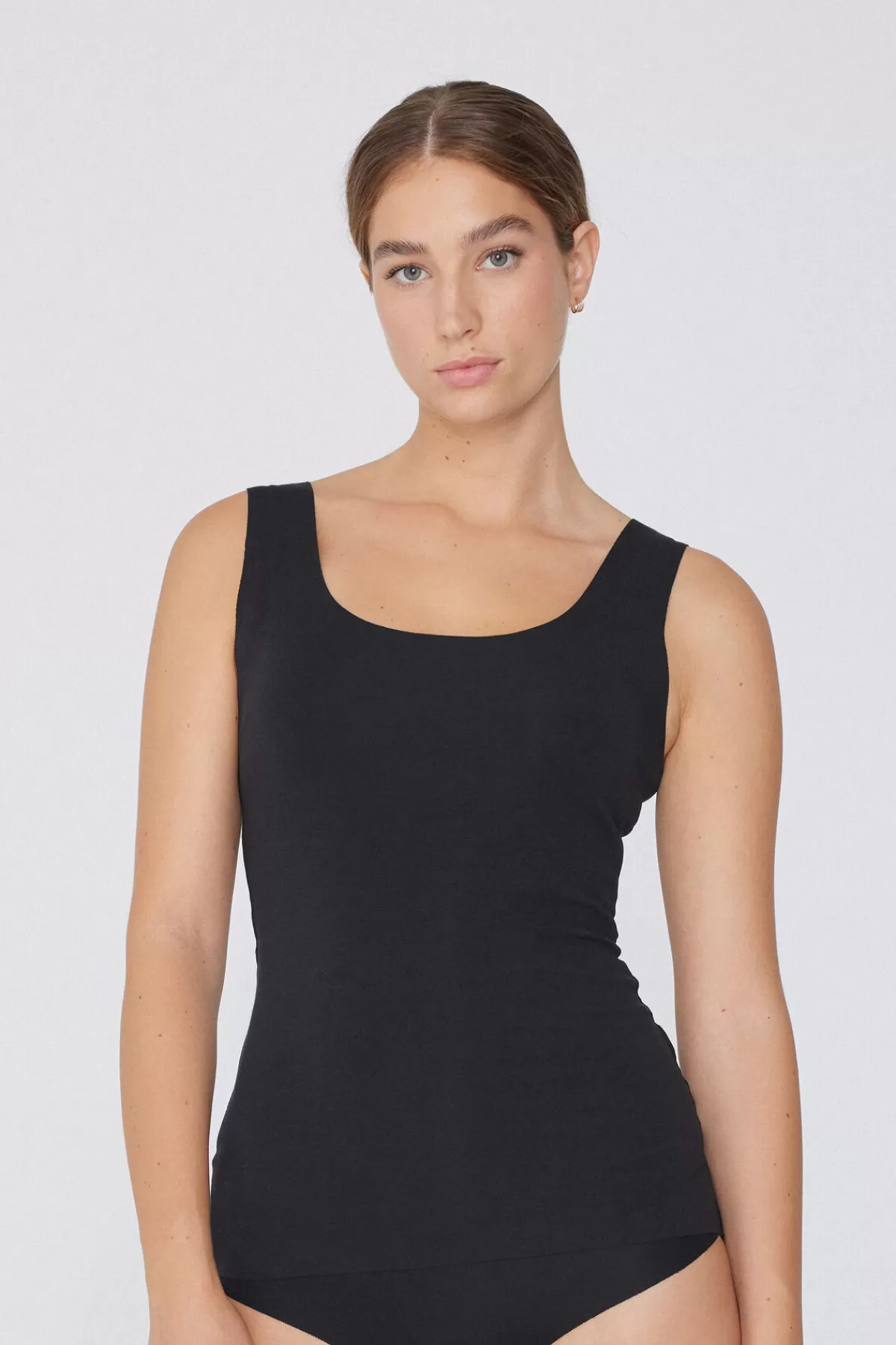 Tezenis Top Senza Maniche Donna in Puro Cotone con Scollo a V Elegante