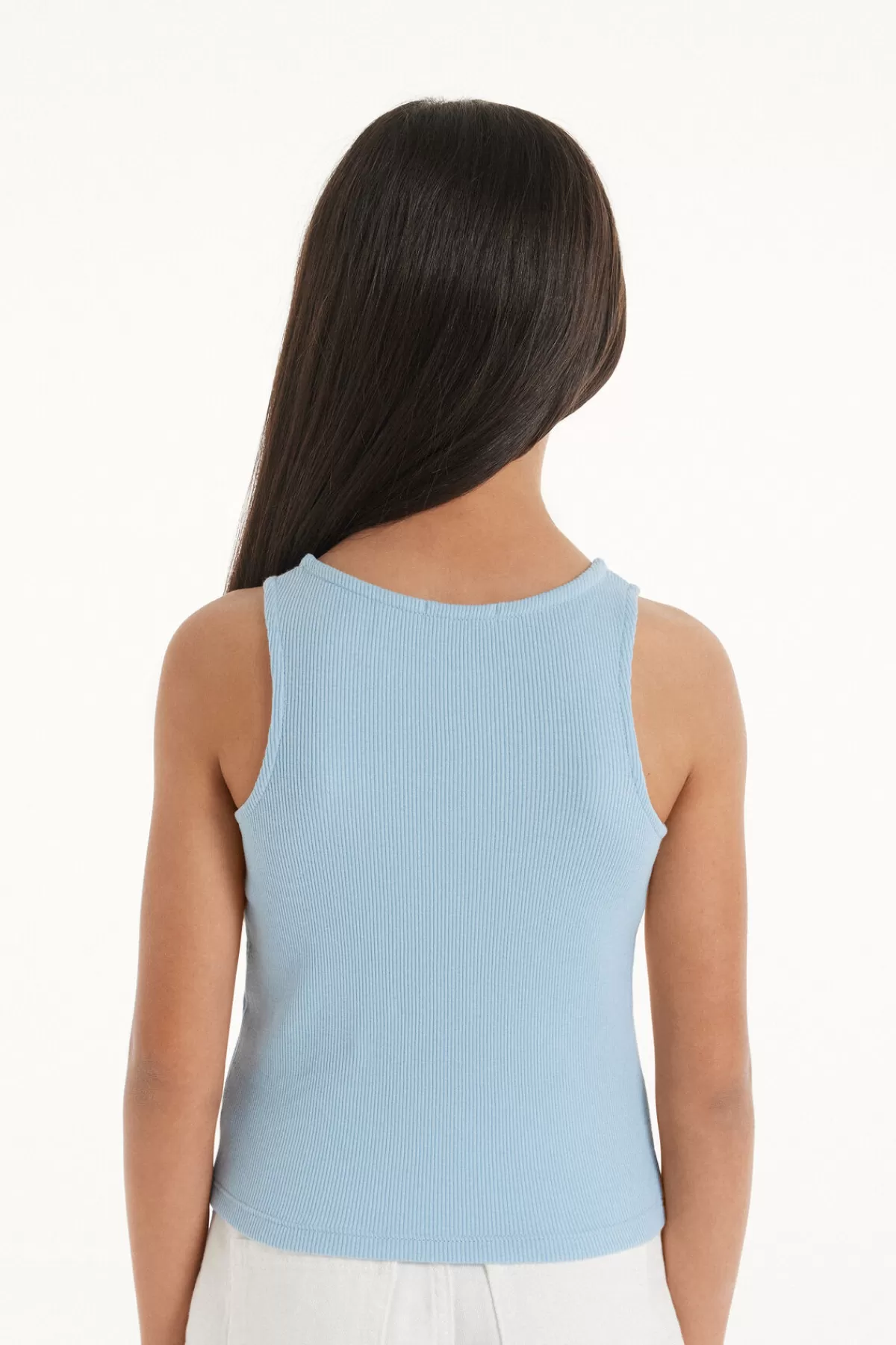 Tezenis Maglietta Senza Maniche Bambine: Comoda e Stilosa con Design a Costine e Spalle Ampie