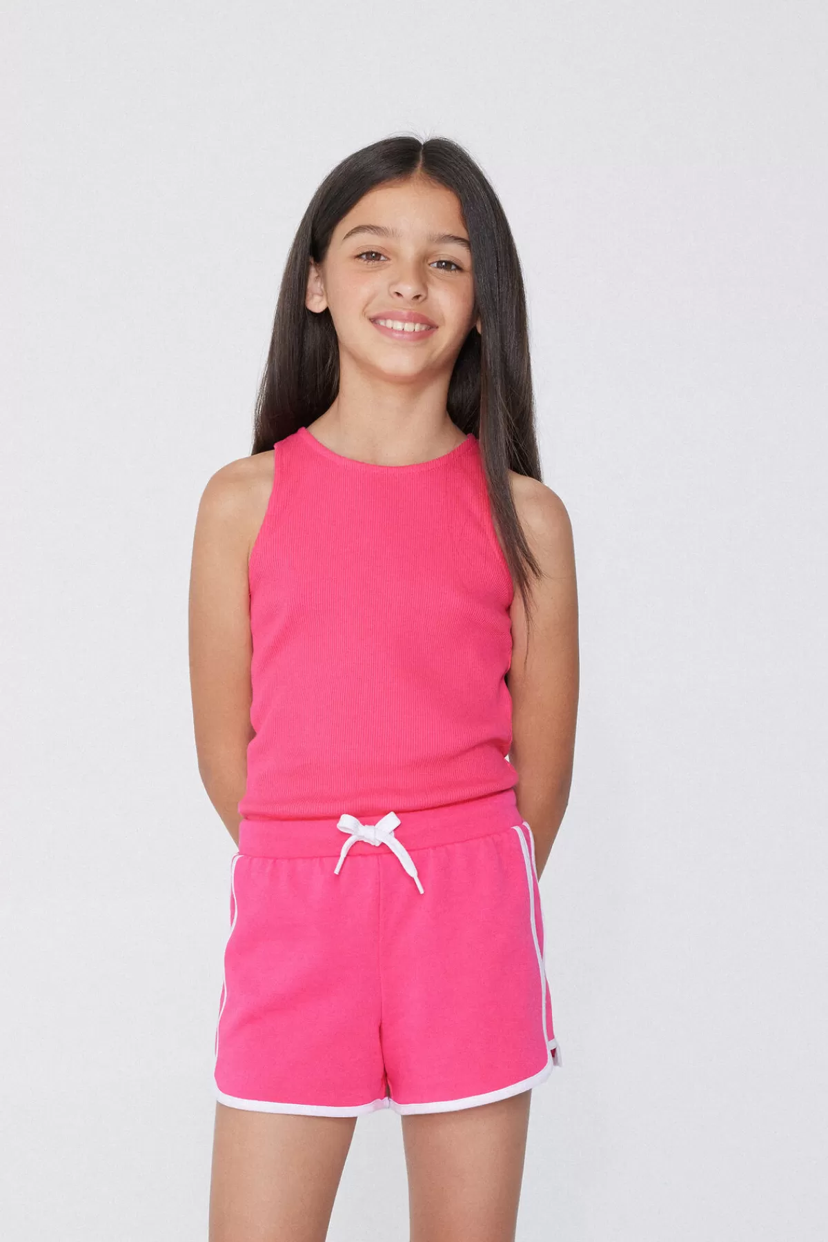 Maglietta Senza Maniche Ragazze con Dettaglio Righe Verticali - Scollo Comodo Tezenis Junior