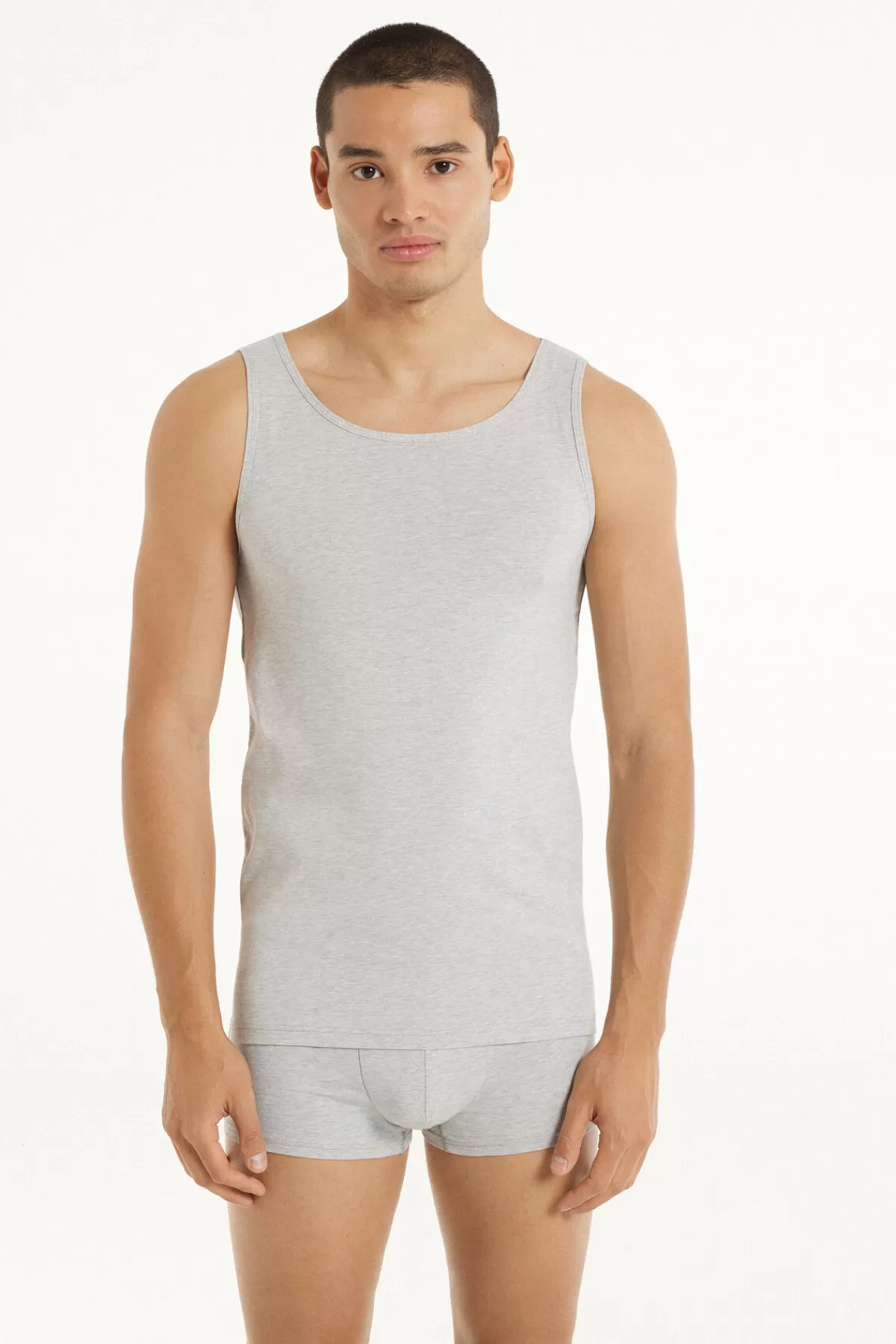 Tezenis Uomo: Maglia Senza Maniche Confortevole con Scollo Comodo in Cotone Elasticizzato - Ideale per lo Sport e il Tempo Libero