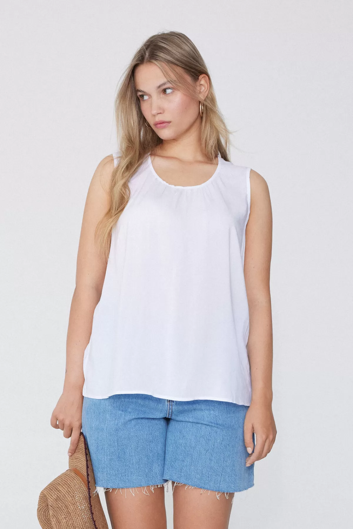 Tezenis Top Senza Maniche Donna con Scollo a Spalle Scoperte in Morbida Viscosa
