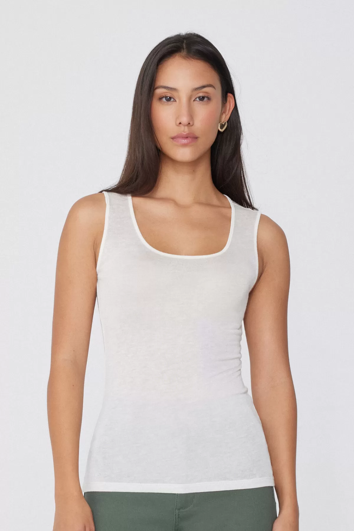 Tezenis Canotta Donna con Spalle Ampie in Viscosa Morbida e Lana Merino Pregiata - Design Femminile e Confort Ottimale