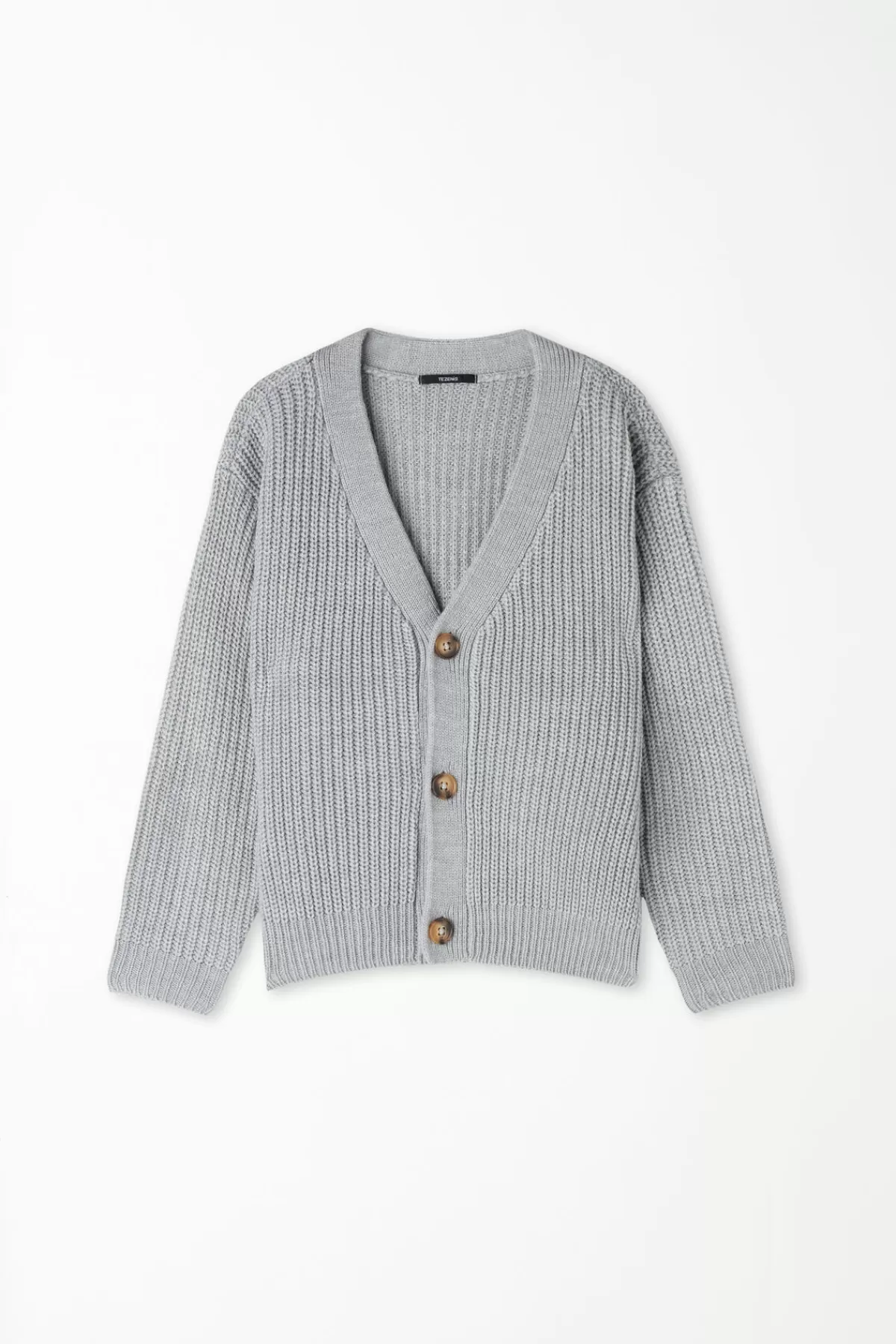 Cardigan in Puro Cotone Tezenis per Ragazzino - Modello Confortevole con Bottoni e Lavorazione a Coste, Ideale per Stagioni Fredde