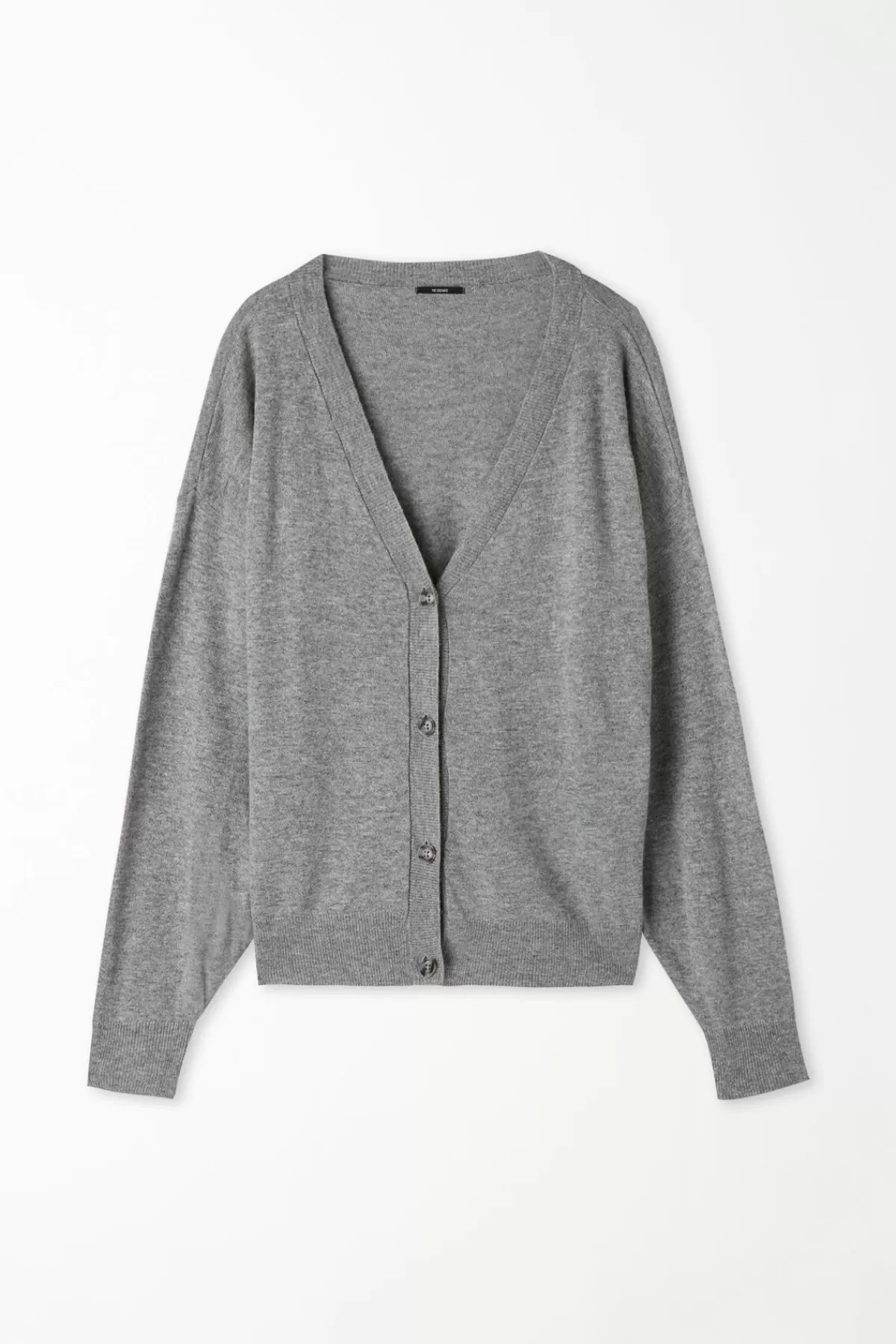 Cardigan Morbido a Manica Lunga con Bottoni - Intimo Caldo in Lana Pregiata per Lei