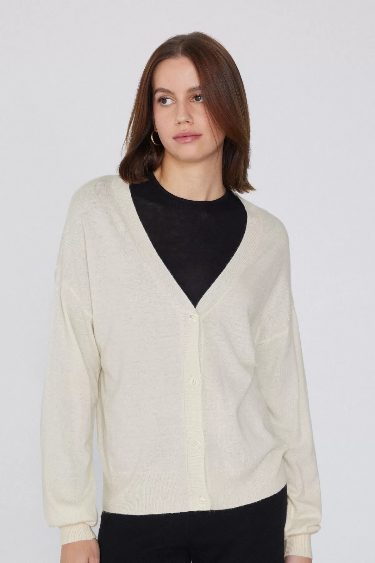 Cardigan in Lana Morbida con Maniche Lunghe e Bottoni Frontali - Intimo Invernale Tezenis Donna