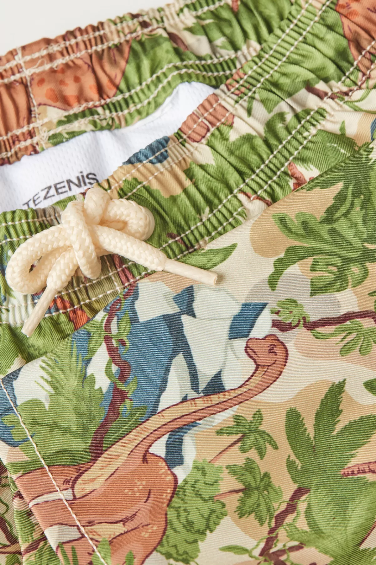 Tezenis - Boxer da Bagno Bambini con Fantasia Tropicale, Slip in Tela Morbida per Giocare in Acqua