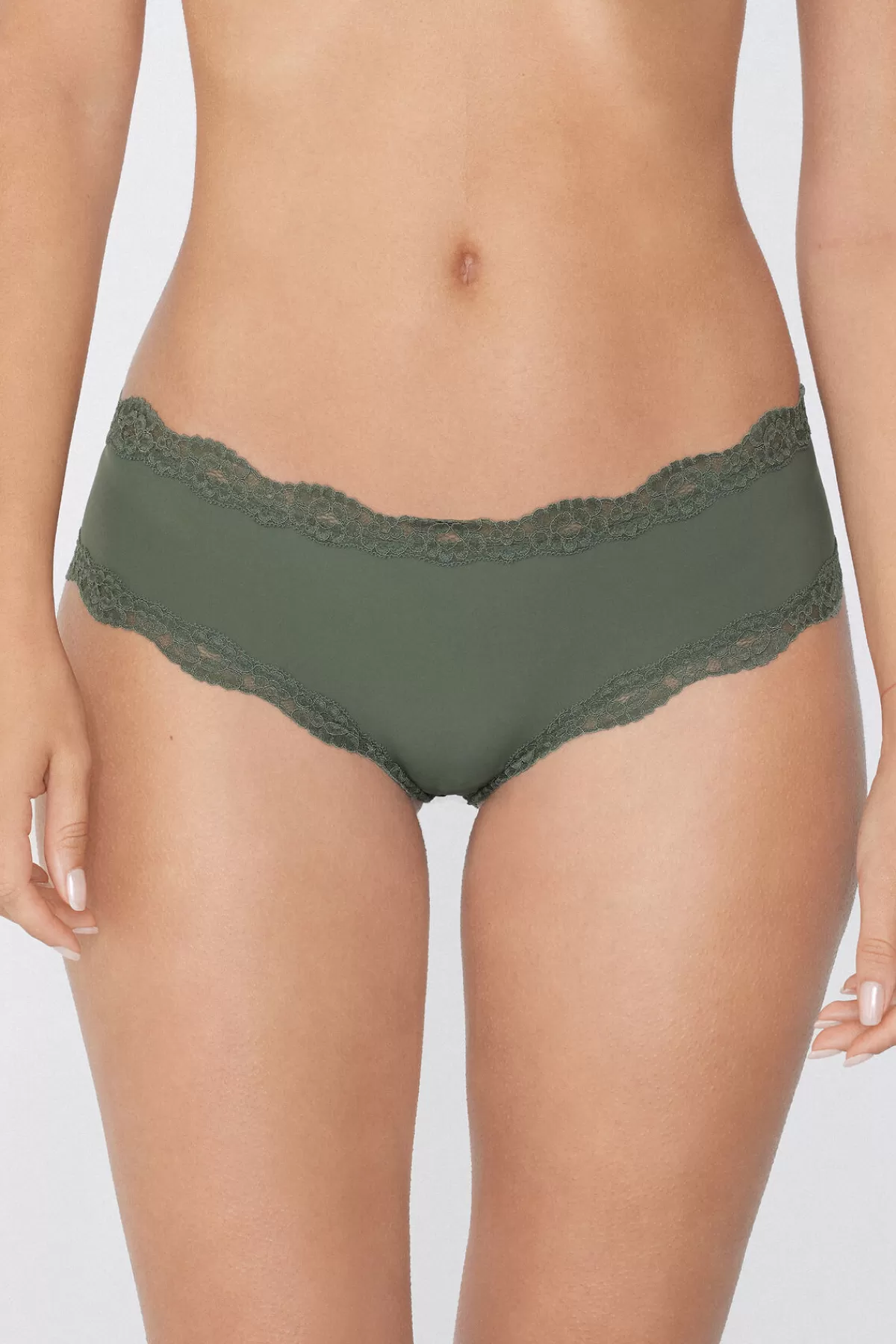 Tezenis Intimo Donna: Culotte in Microfibra Ultra Morbida con Ricami Pizzo - Stile Brasiliano Chic