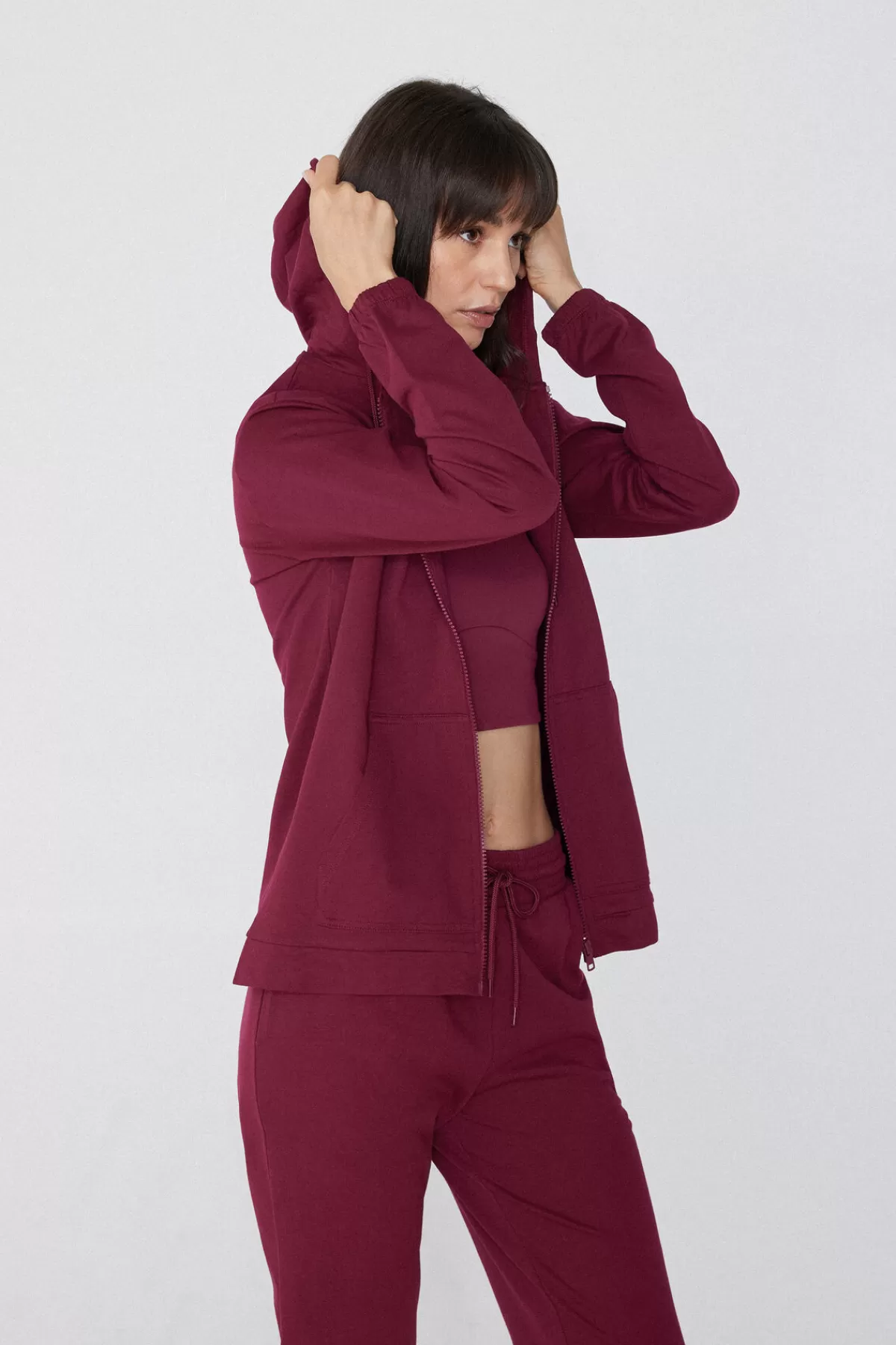Felpa con Cappuccio Donna Zip Frontale e Chiusura Regolabile - Design Moderno Tezenis