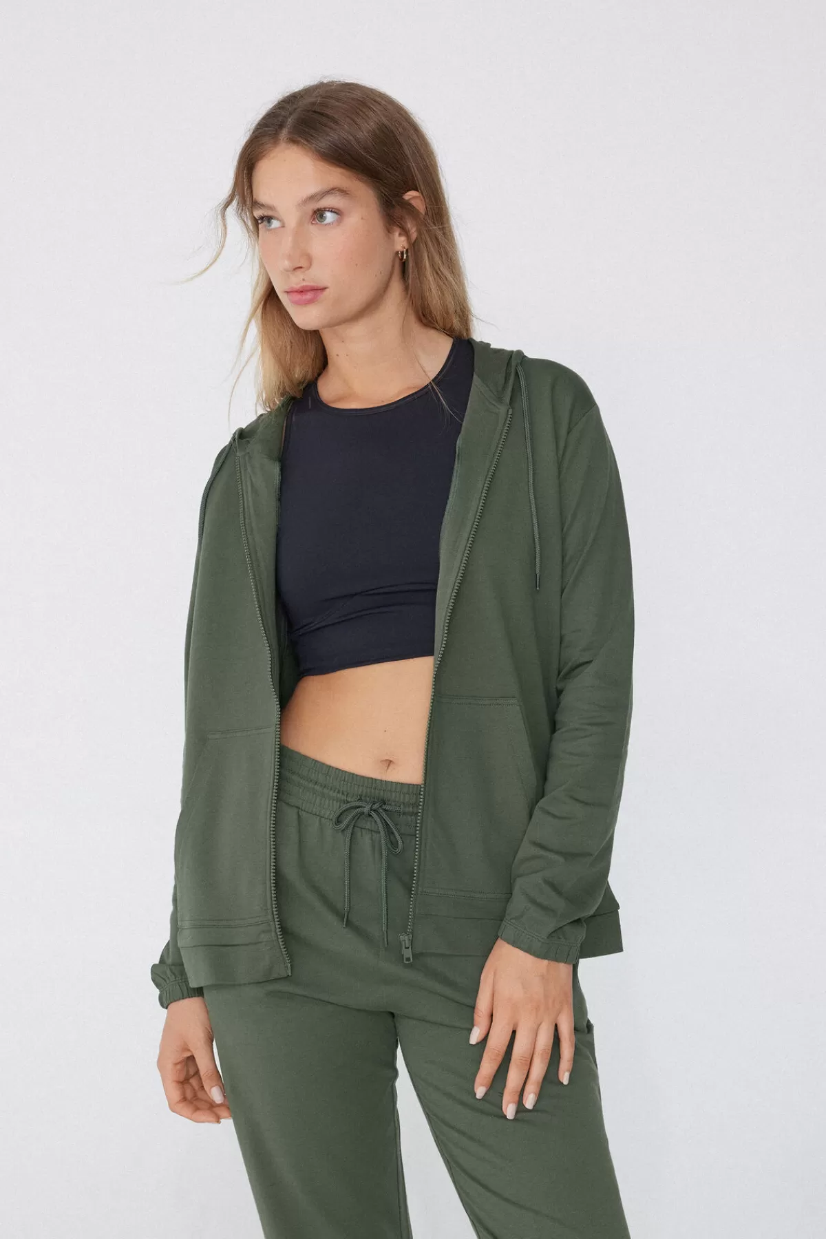 Felpa Sportiva Tezenis Donna con Cappuccio Regolabile - Zip Frontale e Design Comodo con Cordini