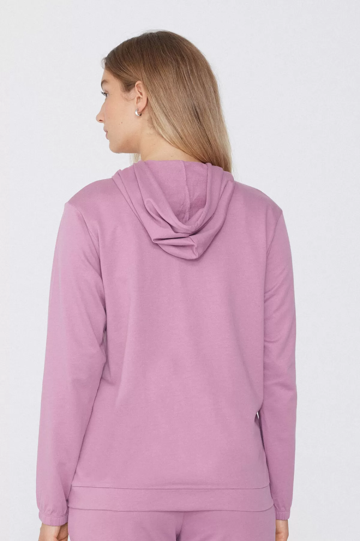 Morbidissima Felpa con Cappuccio Donna - Zip Frontale e Regolabile con Cordini Tezenis