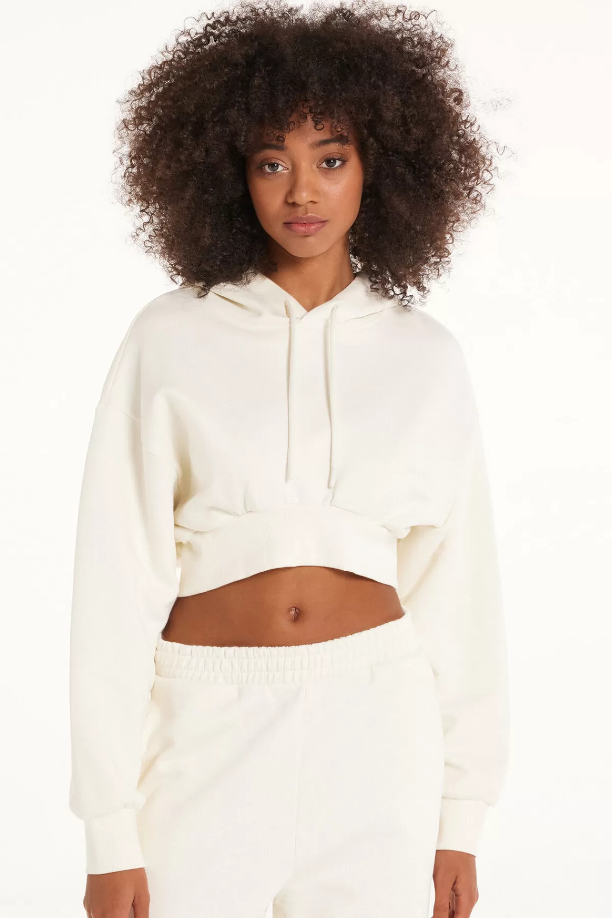 Tezenis Donna Felpa con Cappuccio Spalla Scesa - Modello Pesante in Pile Morbido, Maniche Lunghe e Taglio Comodo per l'Inverno