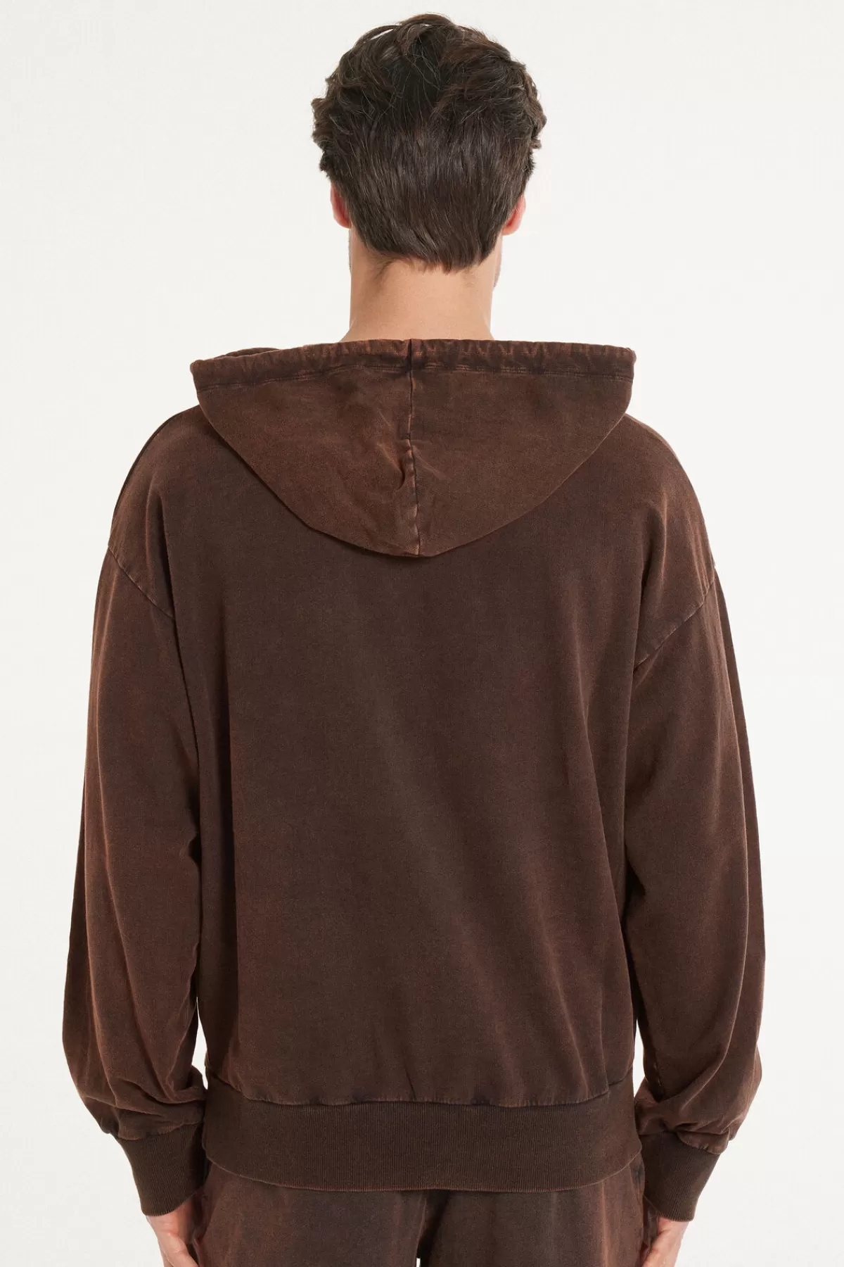 Felpa con Cappuccio Tezenis Uomo - Stile Casual in Cotone Morbido, Maniche Lunghe e Design Lavaggio Stone. Ideale per Look Effetto Sbiadito, Comfort Tutto il Giorno.