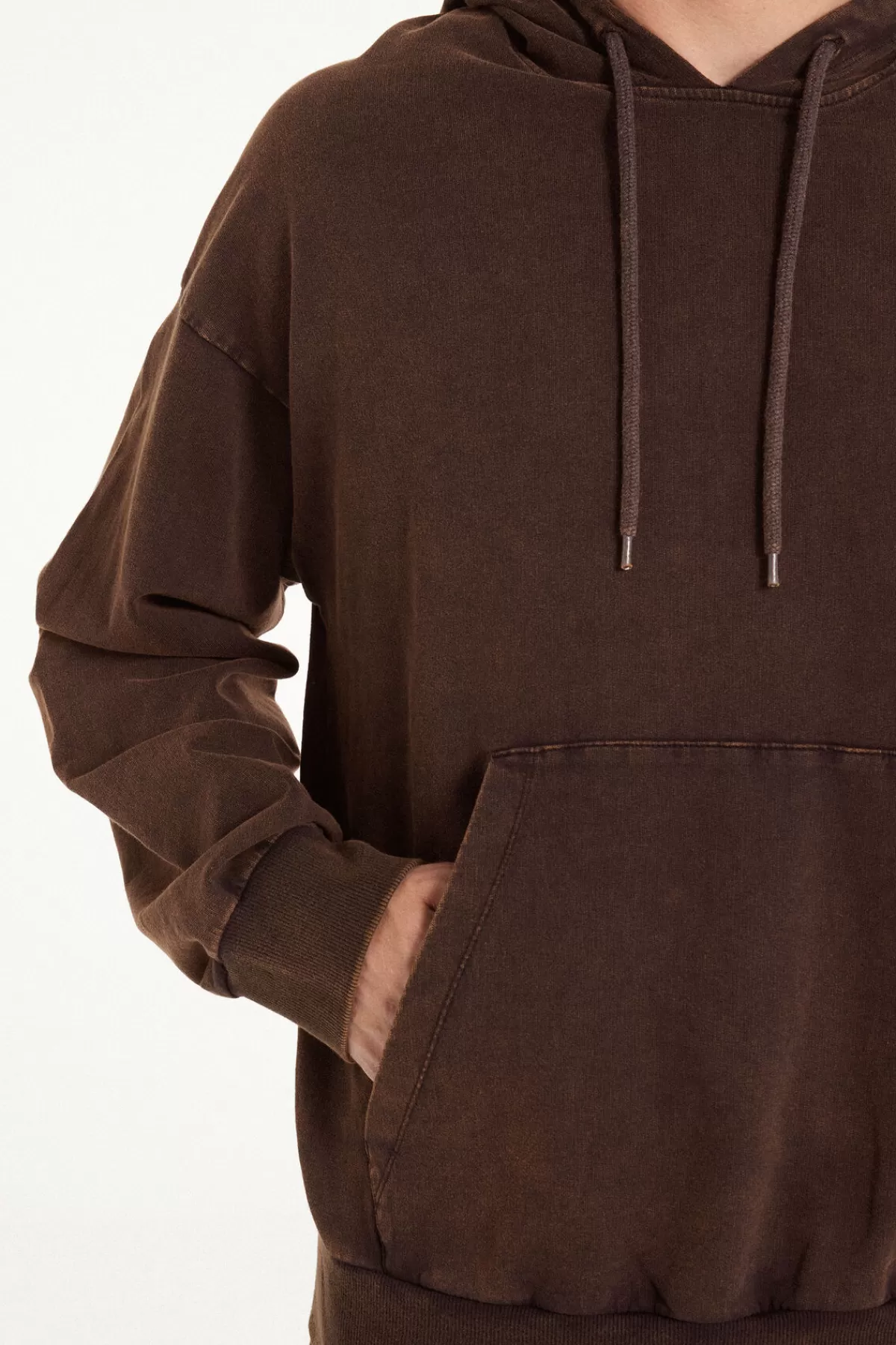 Felpa con Cappuccio Tezenis Uomo - Stile Casual in Cotone Morbido, Maniche Lunghe e Design Lavaggio Stone. Ideale per Look Effetto Sbiadito, Comfort Tutto il Giorno.