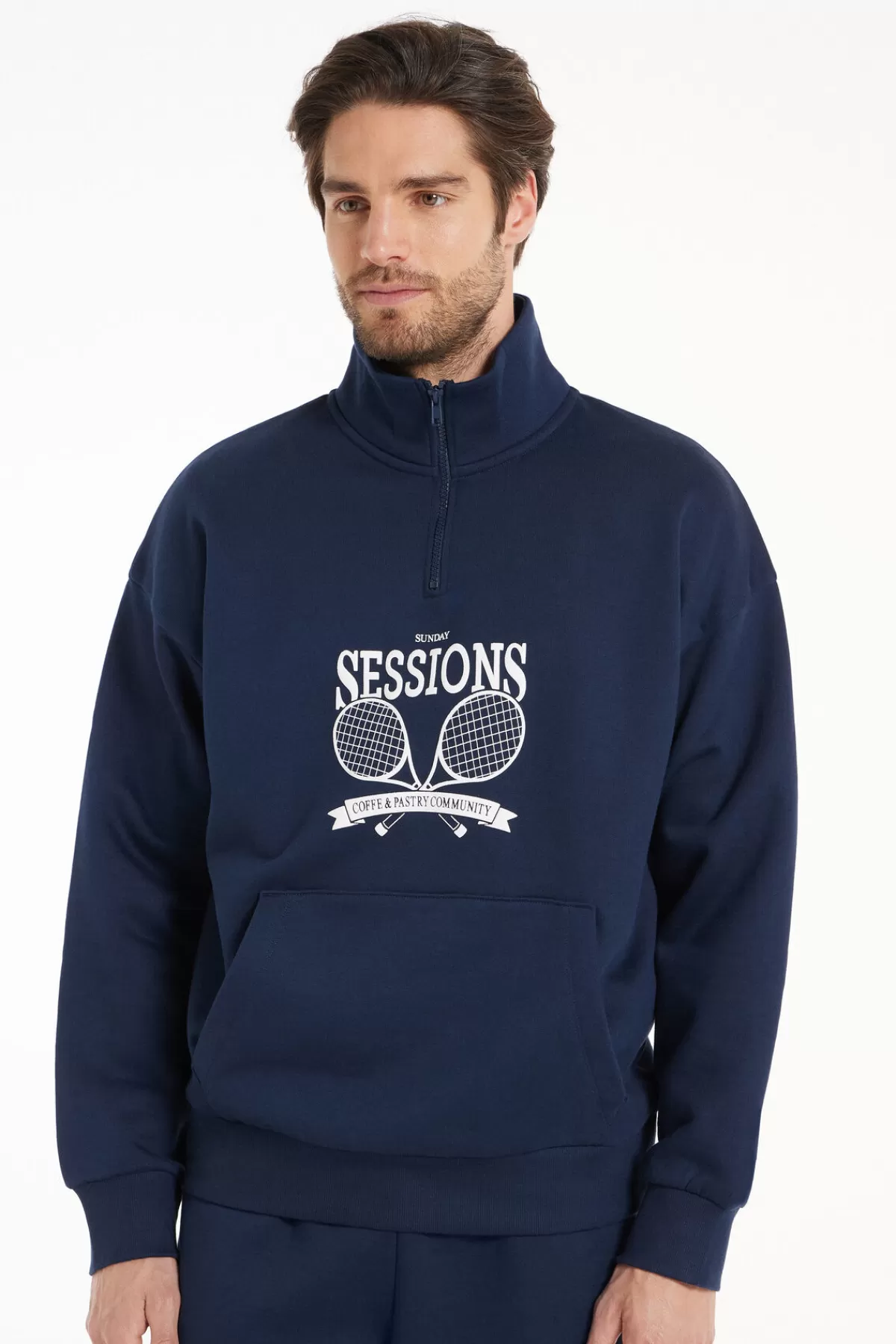 Felpa Uomo Tezenis Heavyweight - Zip Frontale e Design Esclusivo, Copertura Ottimale per Temperature Rigide