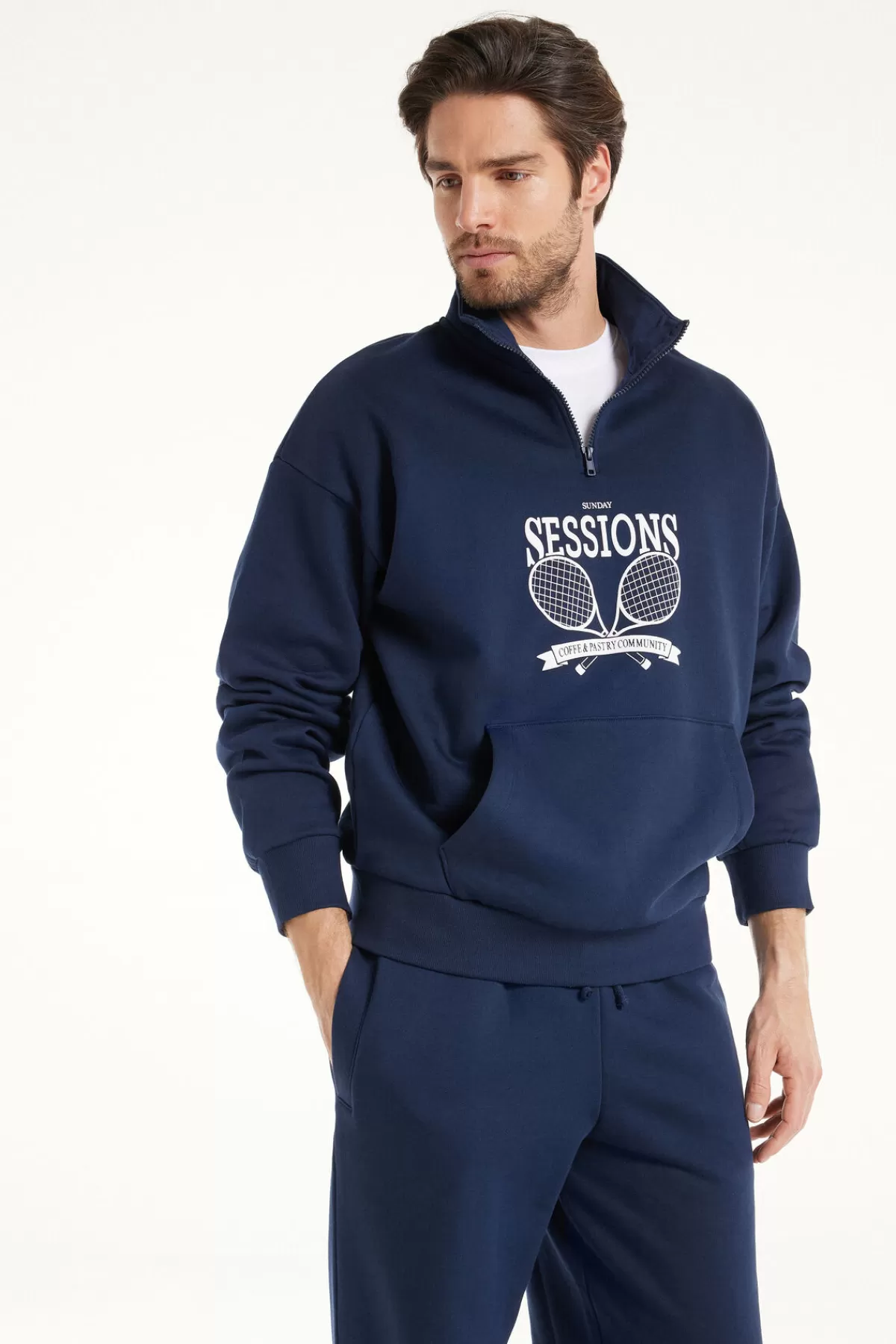 Felpa Uomo Tezenis Heavyweight - Zip Frontale e Design Esclusivo, Copertura Ottimale per Temperature Rigide
