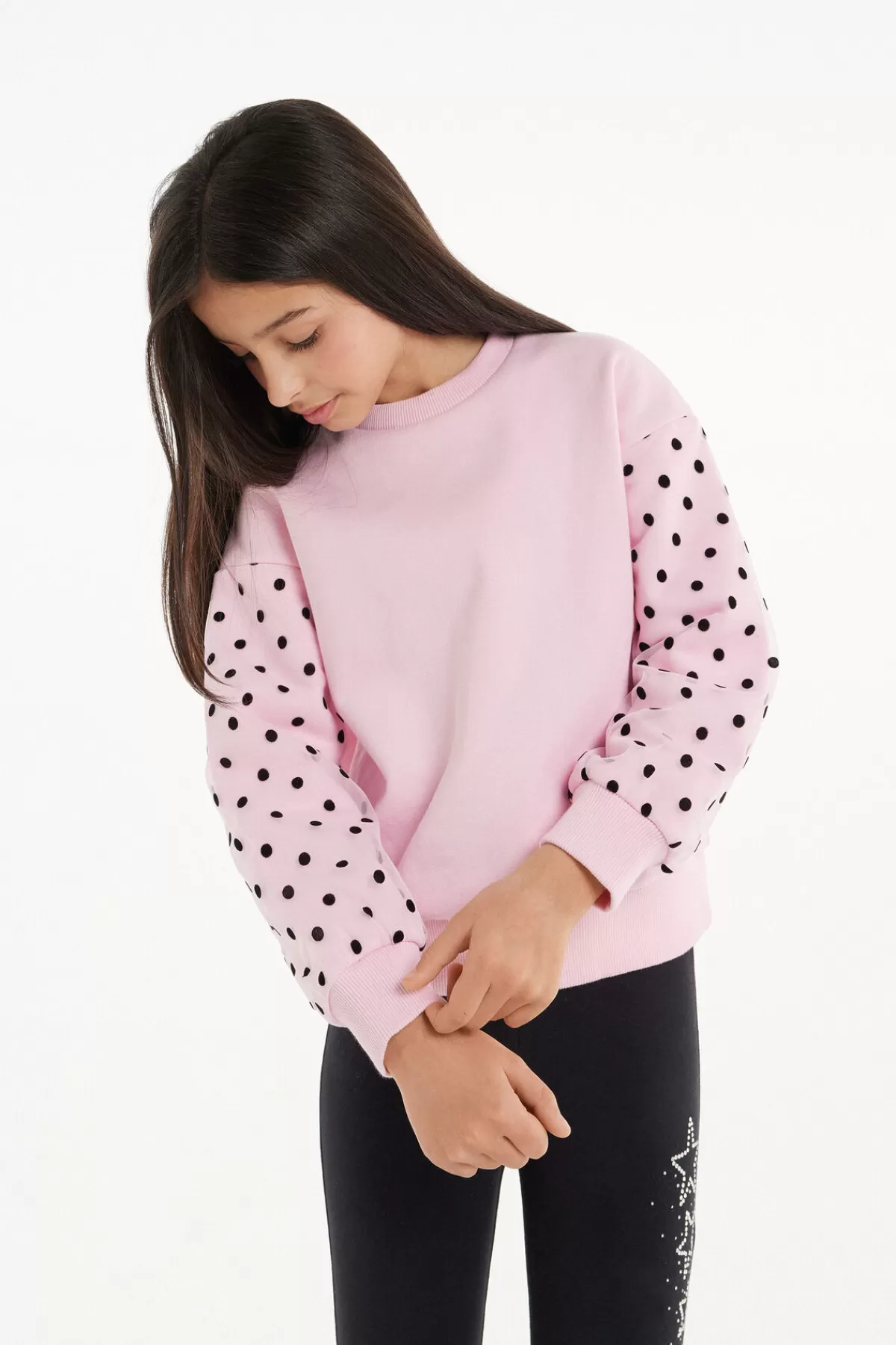 Tezenis Felpa Oversize Invernale con Inserti in Tulle - Cappuccio e Tasche Laterali