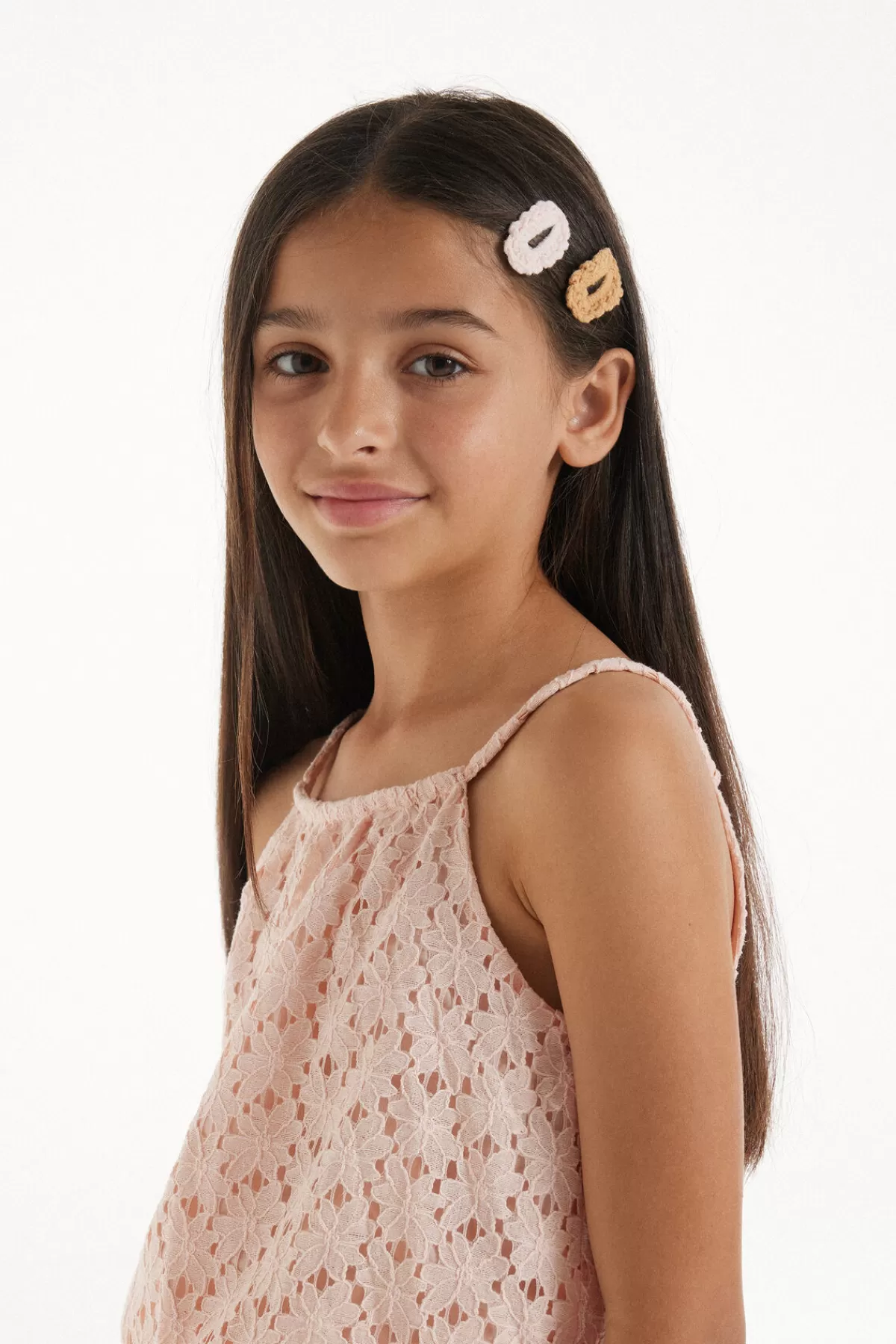 Fascette Hair Clips in Pizzo All'uncinetto Tezenis - Set Bambina con 2 Accessori Capelli Carini