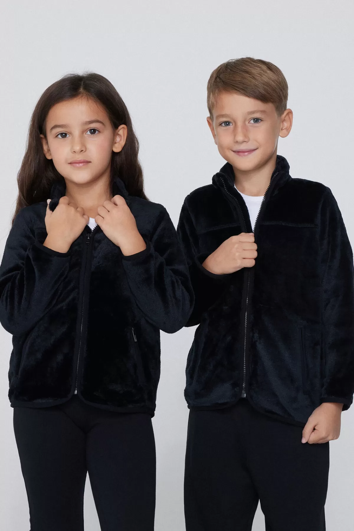 Felpa con Zip Bimbi Unisex Manica Lunga - Morbido Pile Invernale Tezenis per Bambini e Ragazzi