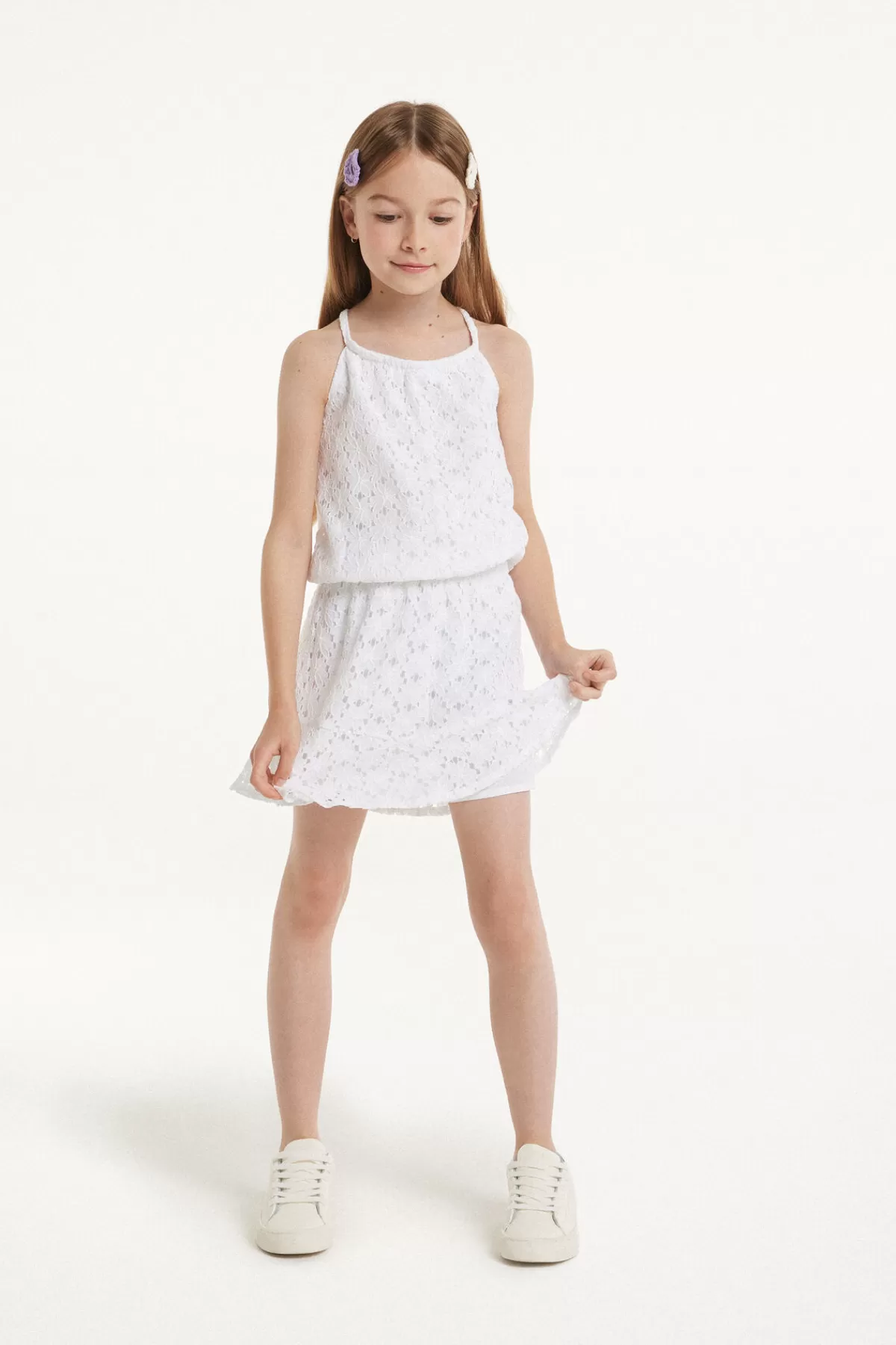 Tezenis Gonna Mini con Pizzi Delicati - Linea Bambina con Detagli Romantici