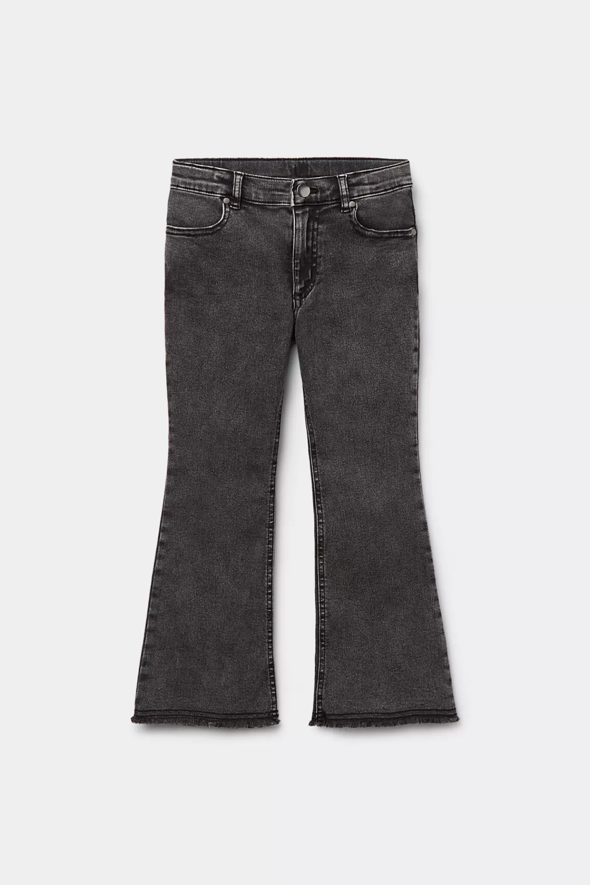 Jeans a Zampa Lunga Tezenis con Zip e Bottoni Frontali, Tiro Comodo e Design Moderno