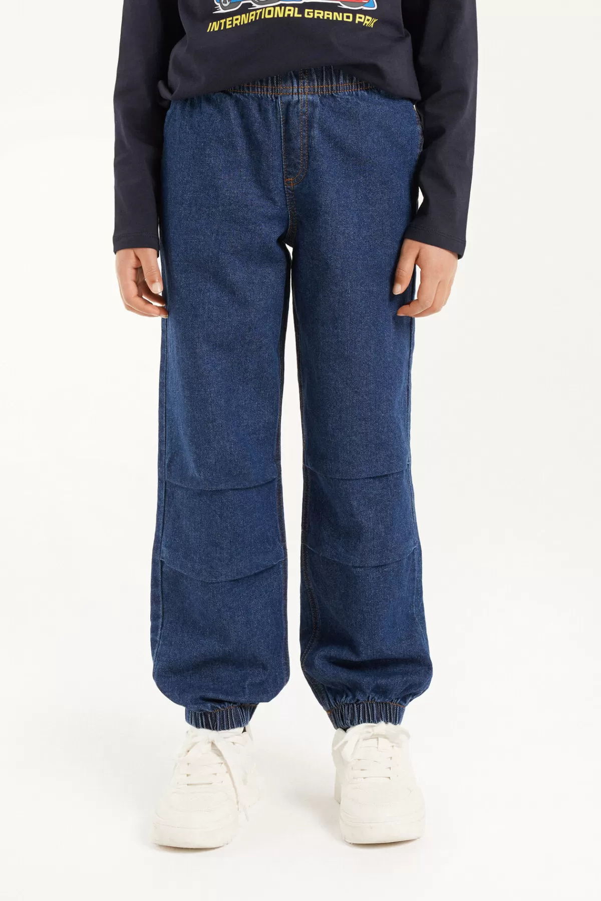 Jeans Jogger Elasticizzati Tezenis Per Ragazzini - Pantaloni Comodi Stile Urbano Con Trecce Laterali
