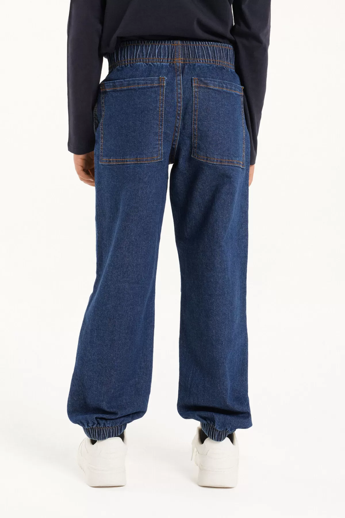 Jeans Jogger Elasticizzati Tezenis Per Ragazzini - Pantaloni Comodi Stile Urbano Con Trecce Laterali