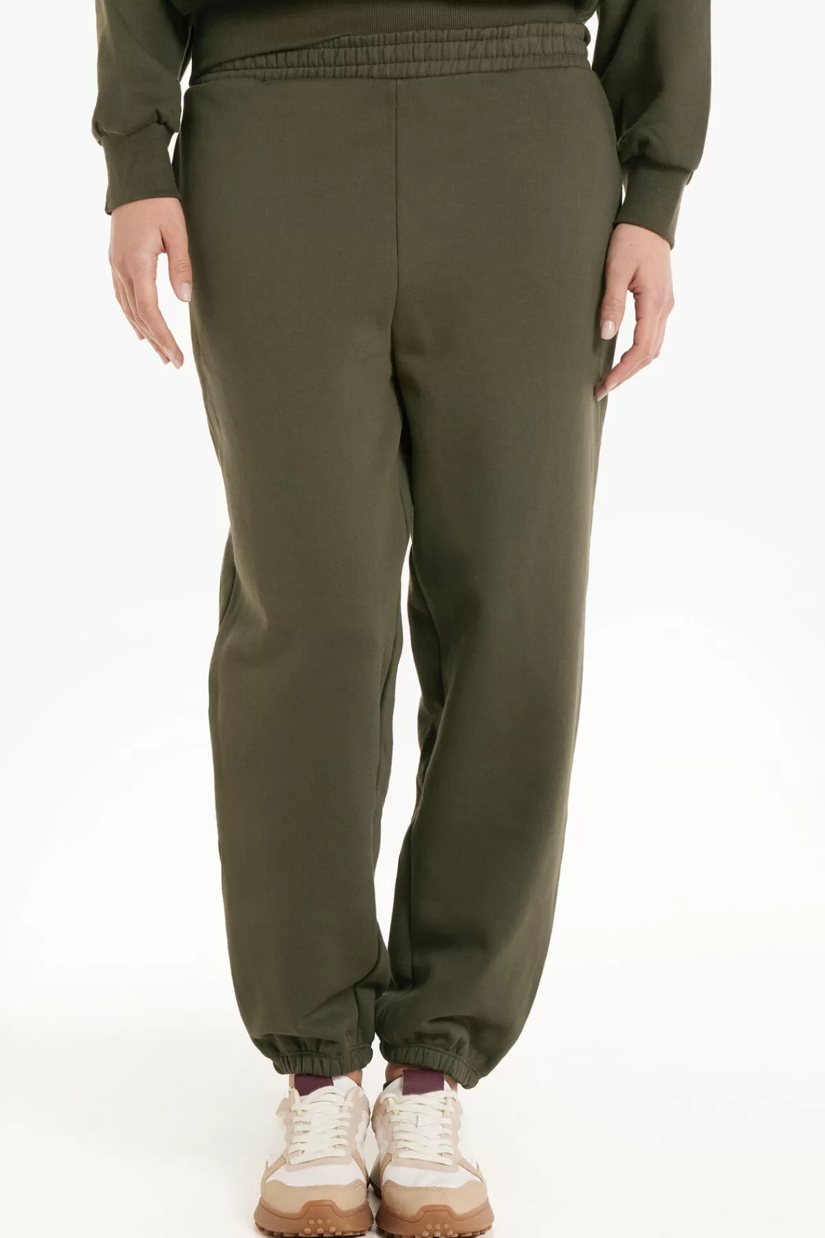 Tezenis Jogger Donna in Pile Spesso - Pantaloni Comodi con Tasche Laterali e Fodera Morbida