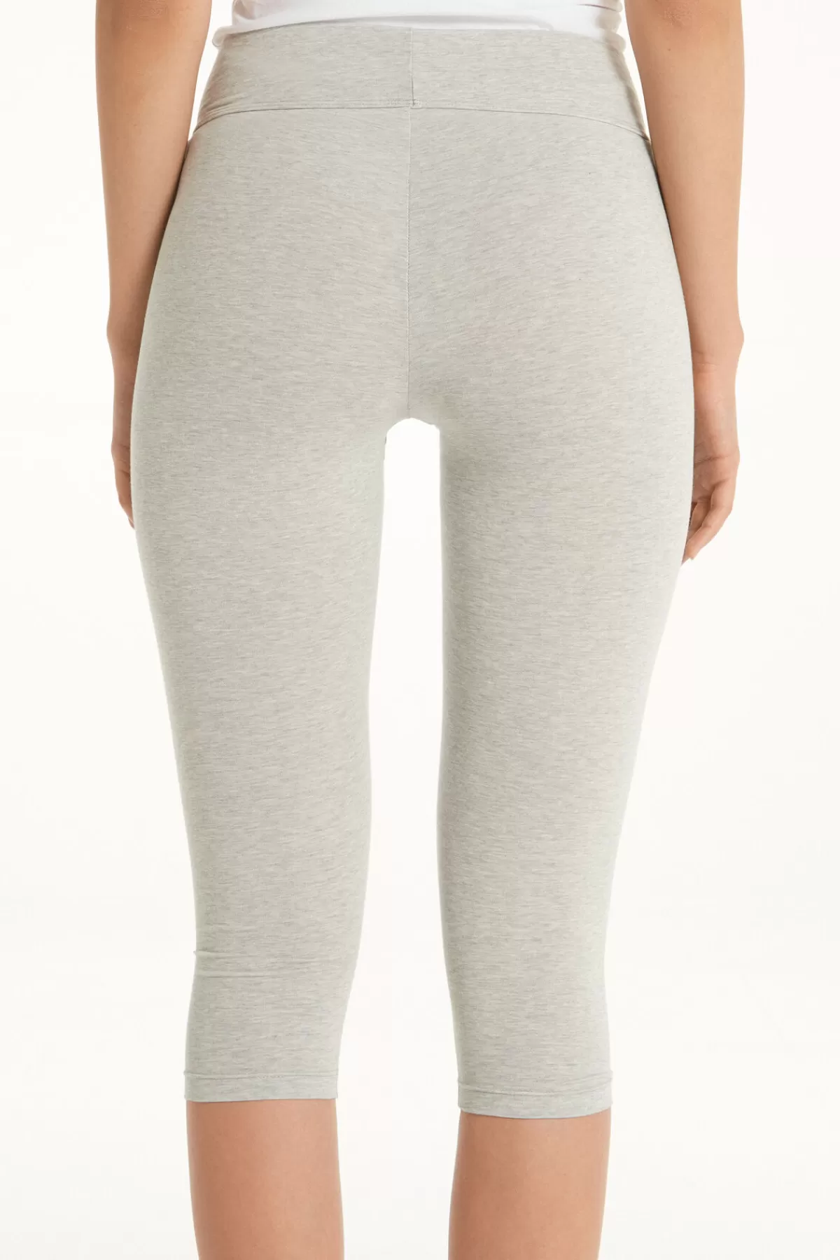 Tezenis Capri Elastiche Donna - Morbidezza Sportive o Casual, Morbidamente Comode in Vita Alta con Fodera 3/4 

(：，
