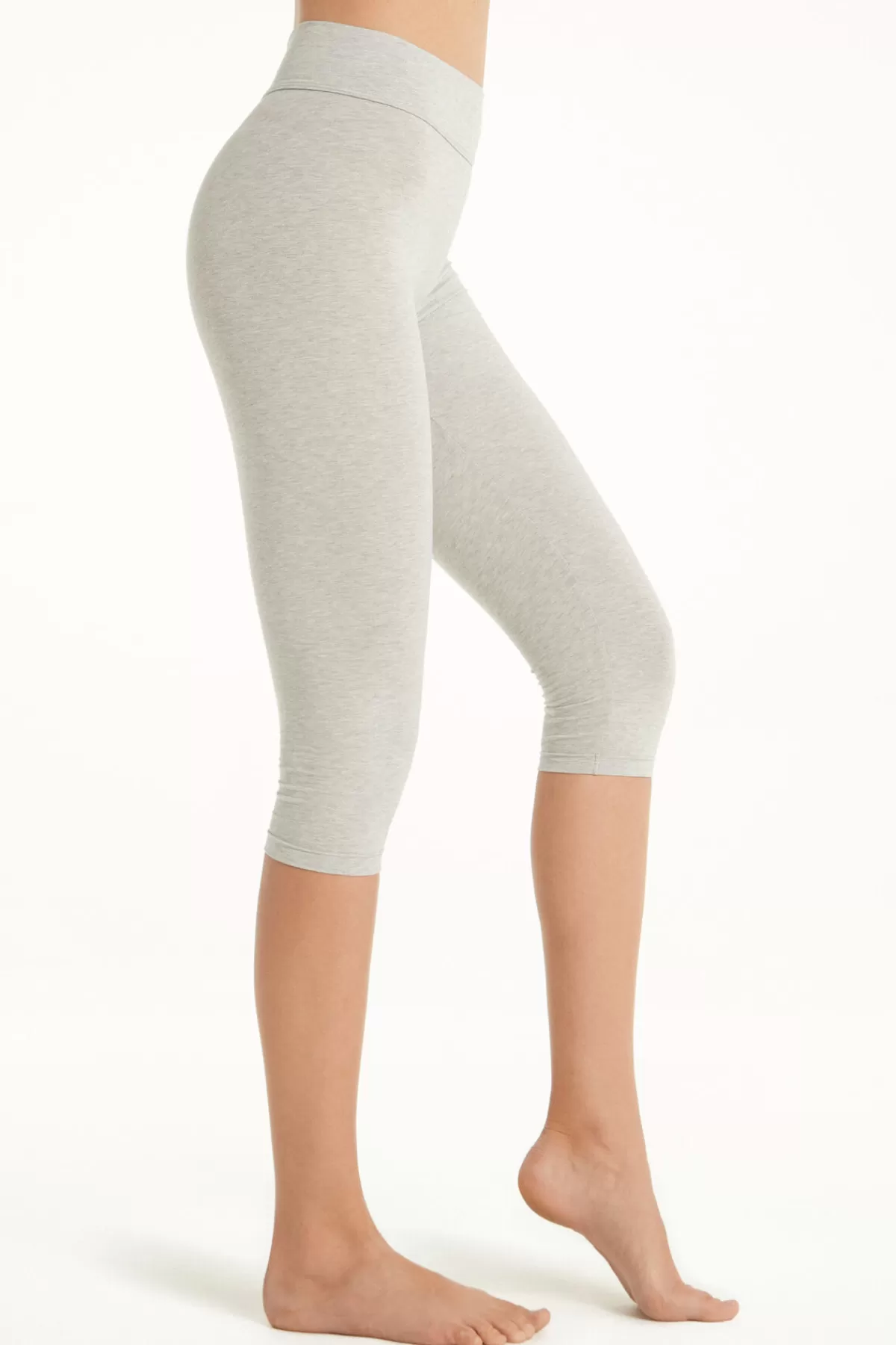 Tezenis Capri Elastiche Donna - Morbidezza Sportive o Casual, Morbidamente Comode in Vita Alta con Fodera 3/4 

(：，